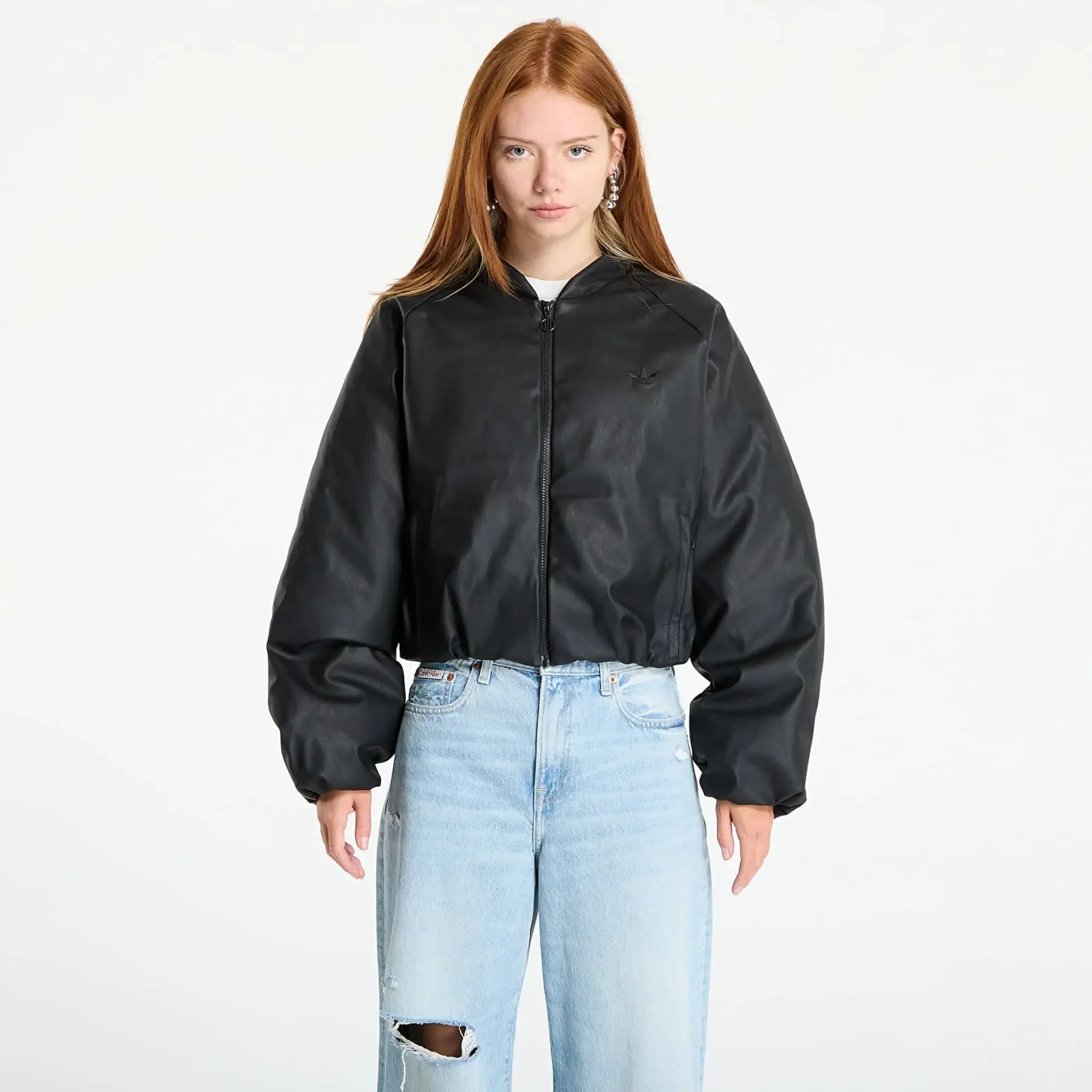 Bomber Adidas Pleather Bomber Synthetic Down Jacket Black L