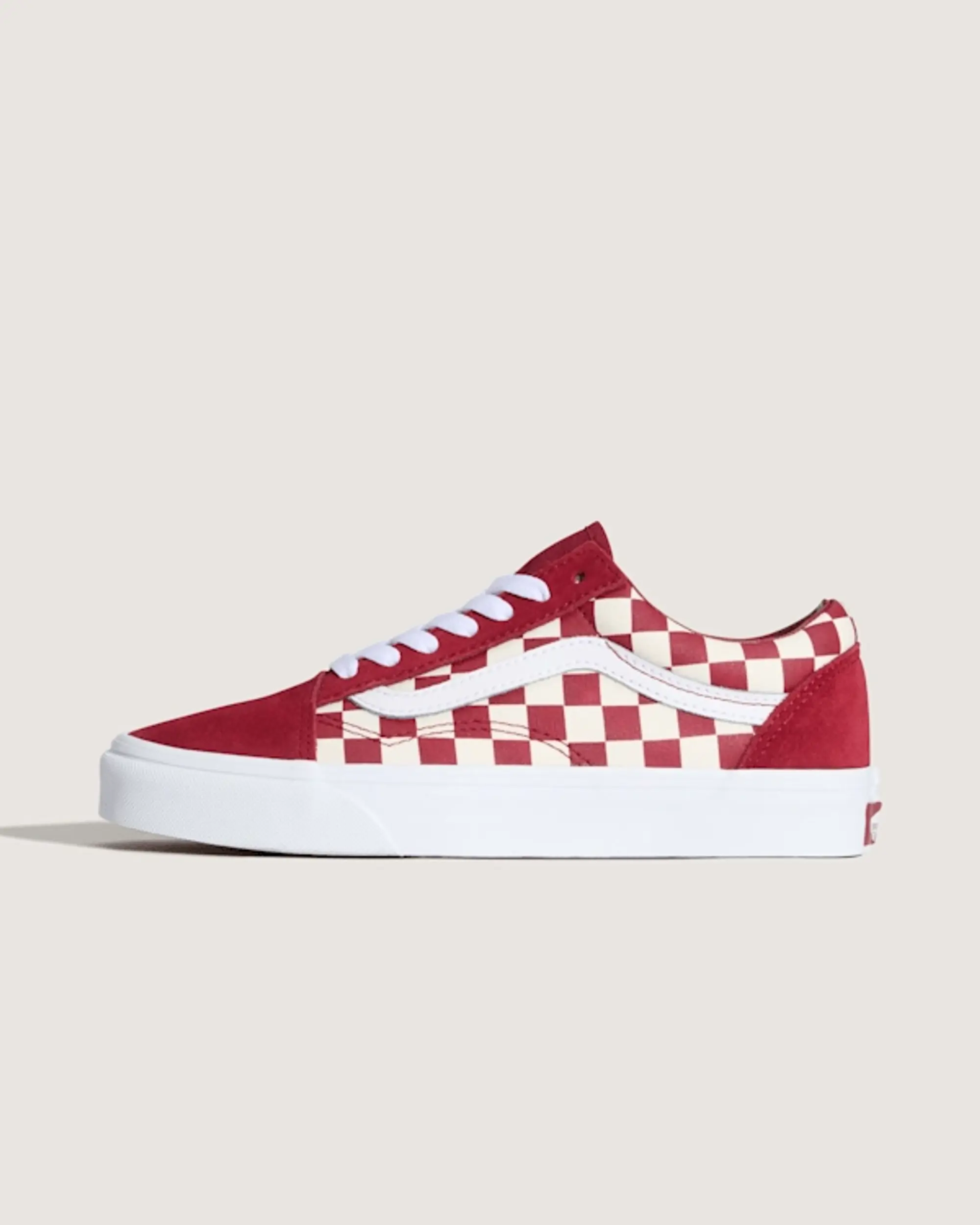 Vans - Old Skool Checkerboard Shoes, Man, Red