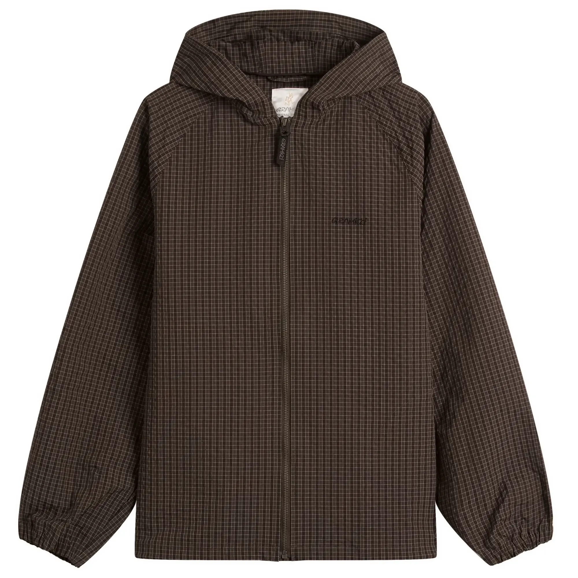 Gramicci Northside Plaid Hooded Jacket Deep Brown