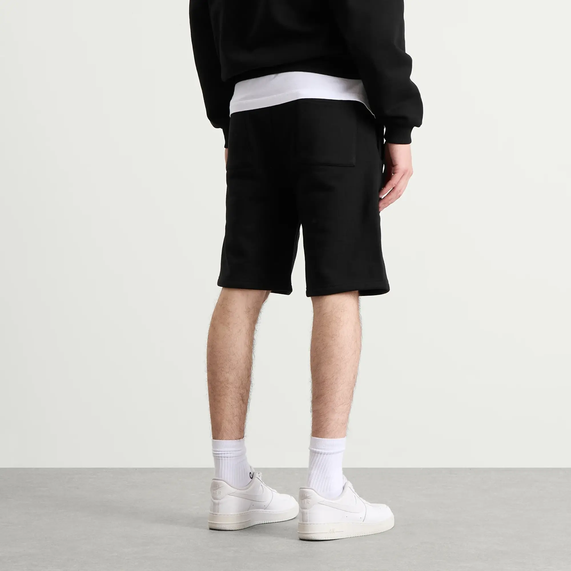 ANNIE HOOD Men's College Sweat Shorts Black/Black