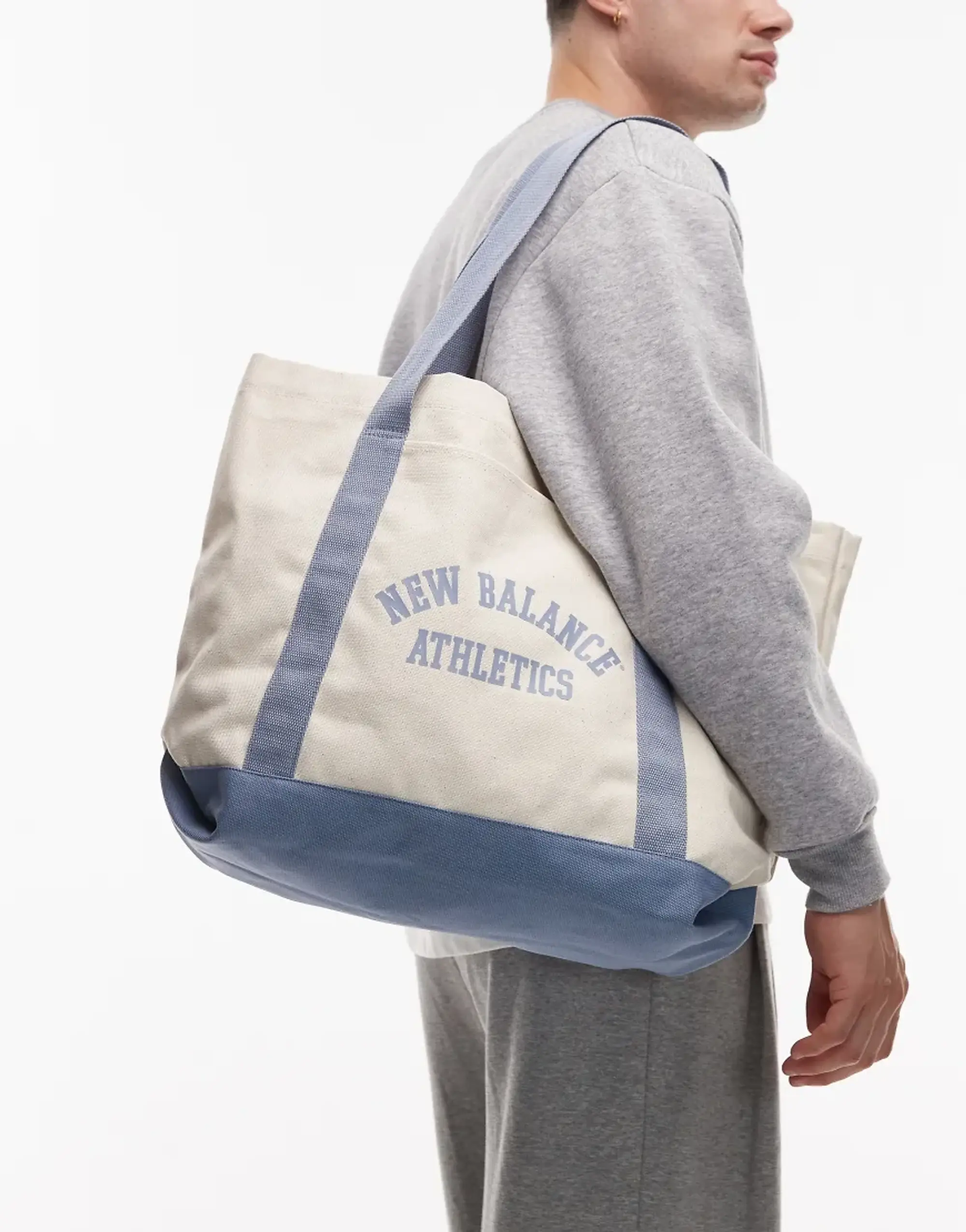 New Balance Canvas Tote In Khaki-Green