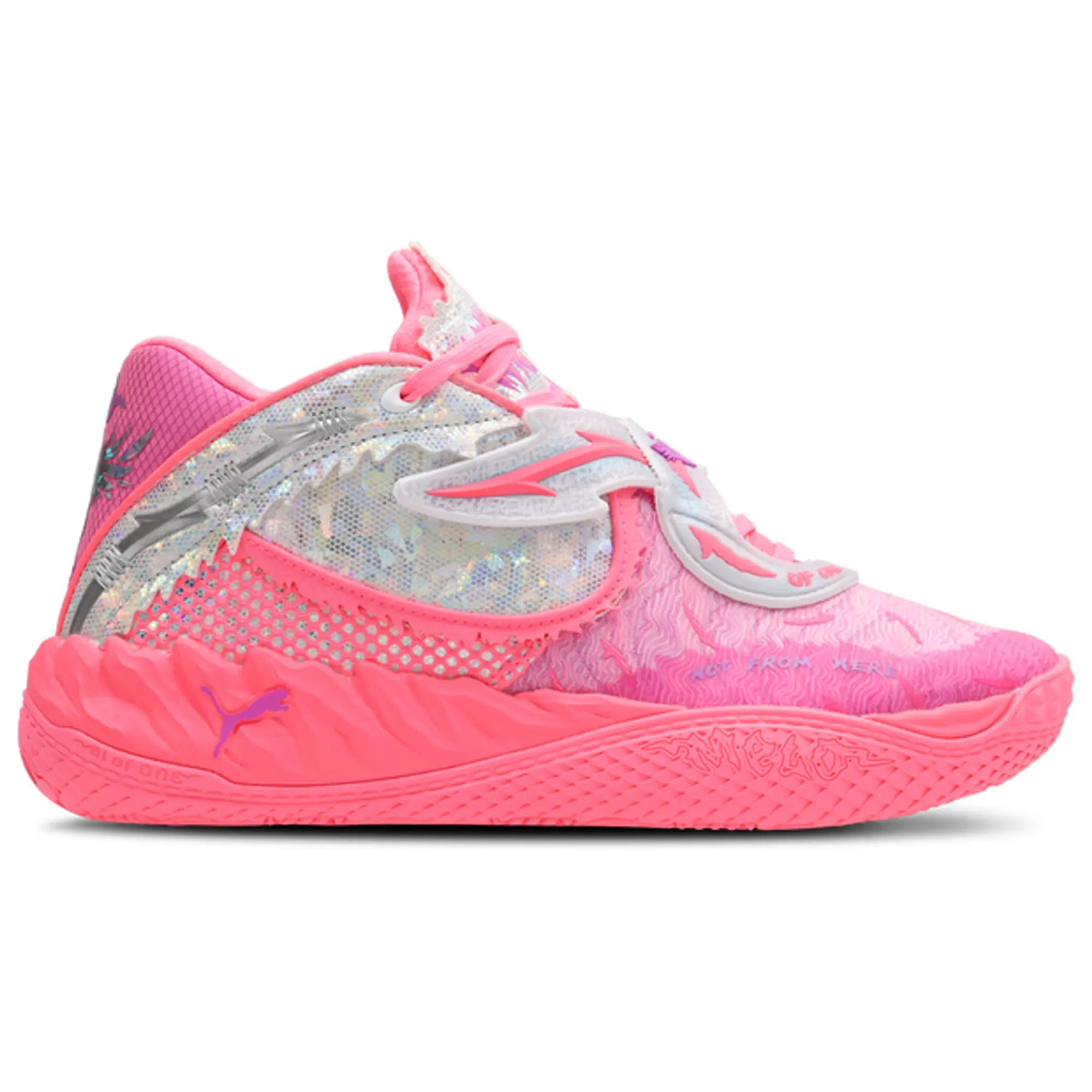 PUMA MB.05 World Tour Basketball Shoes Unisex, Sun Struck/Pure Magenta, size 10