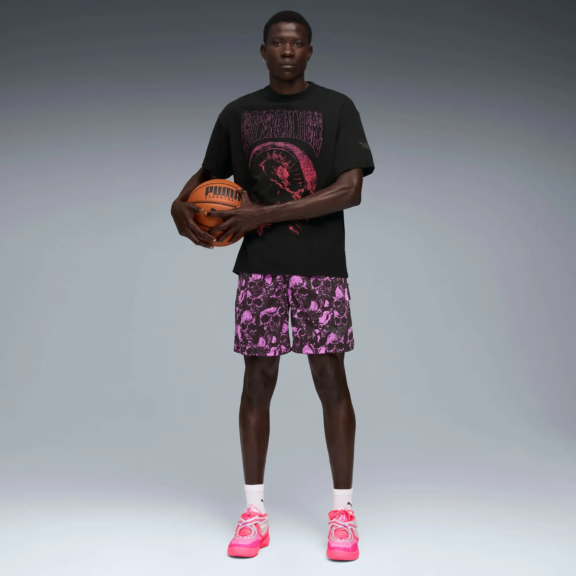 PUMA MB.05 World Tour Basketball Shoes Unisex, Sun Struck/Pure Magenta, size 10