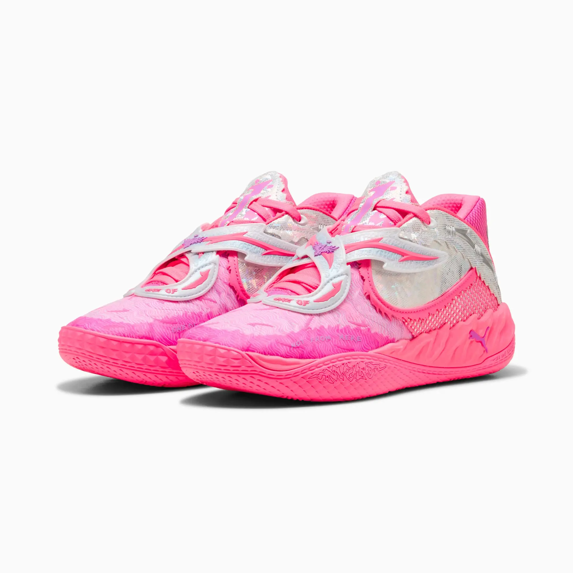 PUMA MB.05 World Tour Basketball Shoes Unisex, Sun Struck/Pure Magenta, size 10
