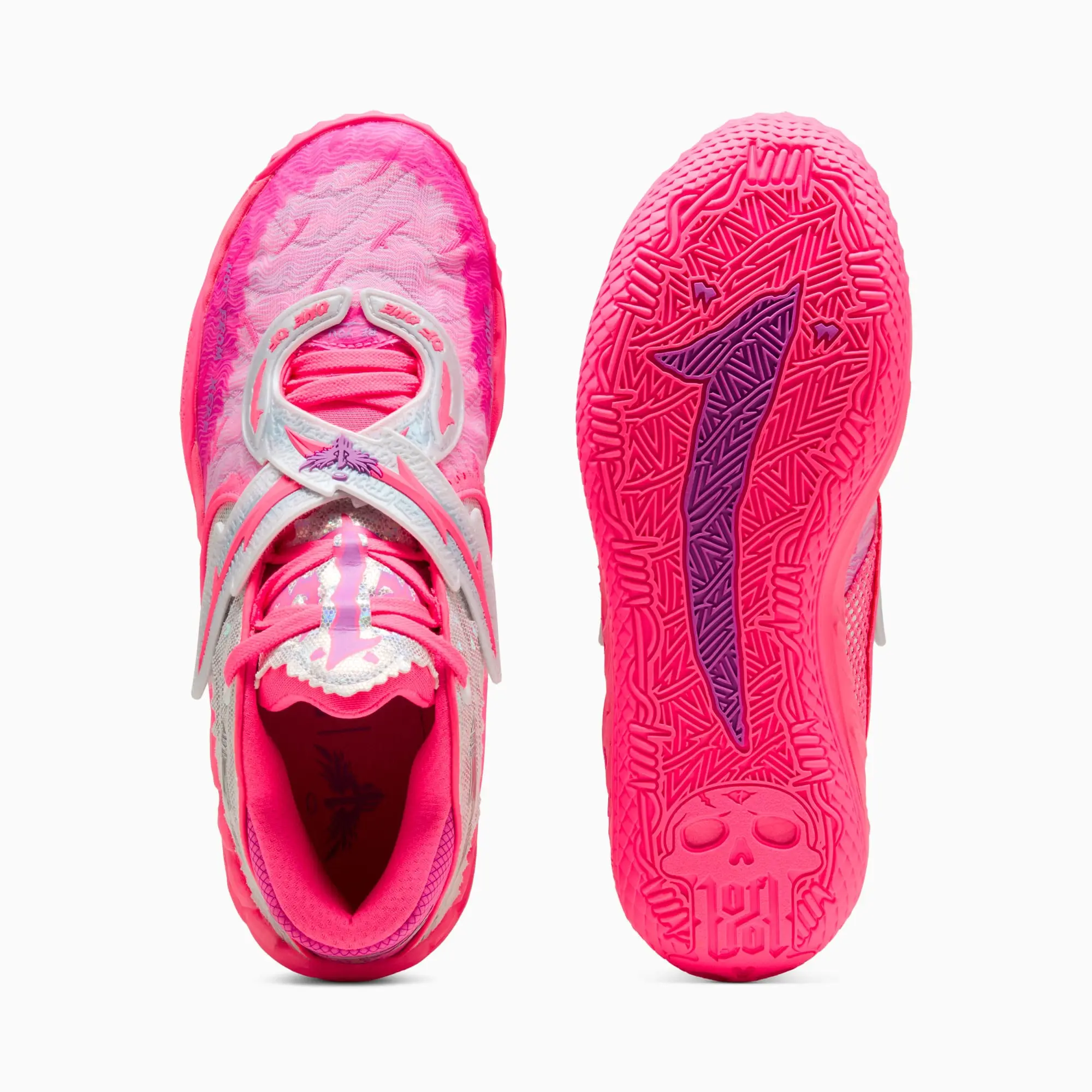 PUMA MB.05 World Tour Basketball Shoes Unisex, Sun Struck/Pure Magenta, size 10