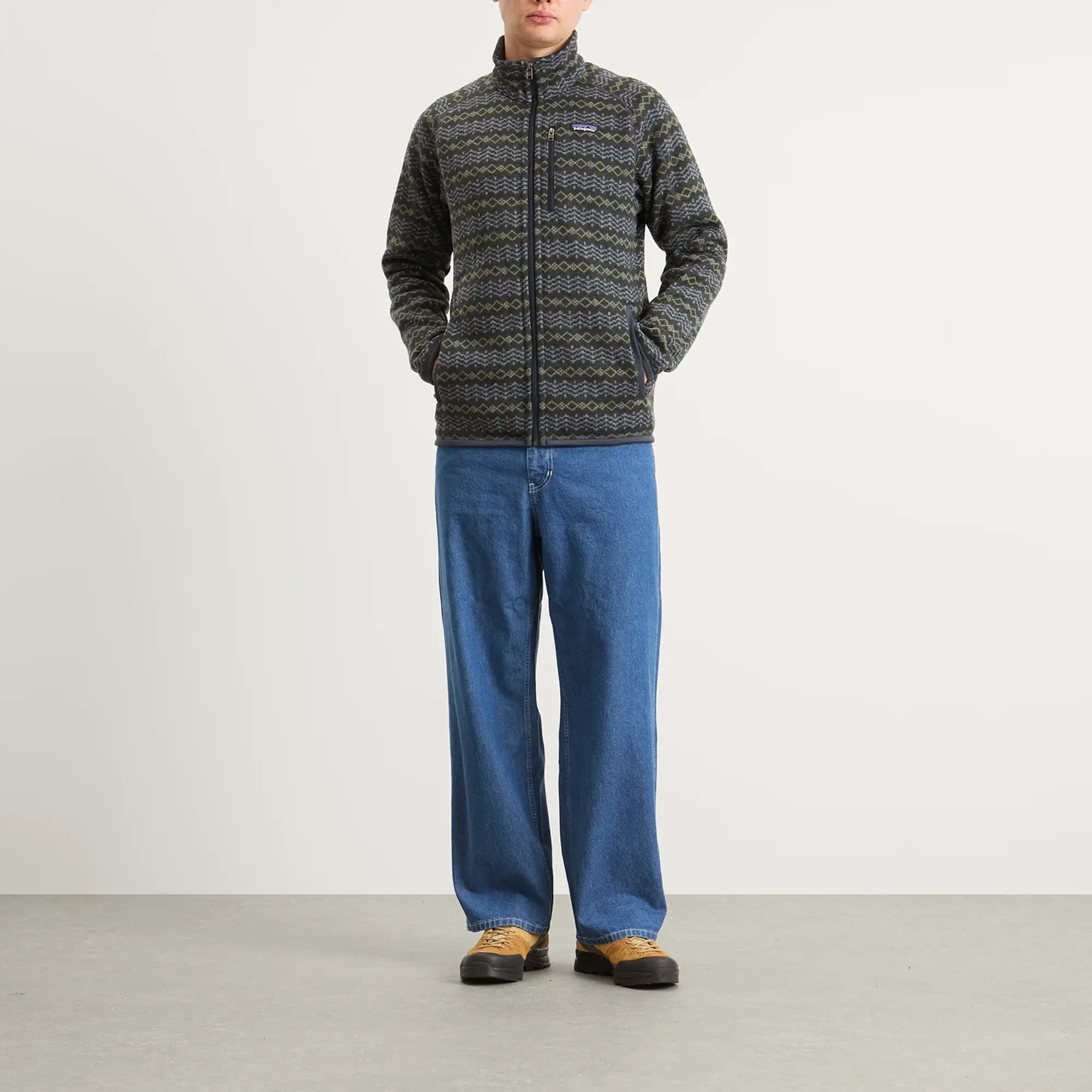 Patagonia Men's Better Sweater Jacket Woven Together Smolder Blue