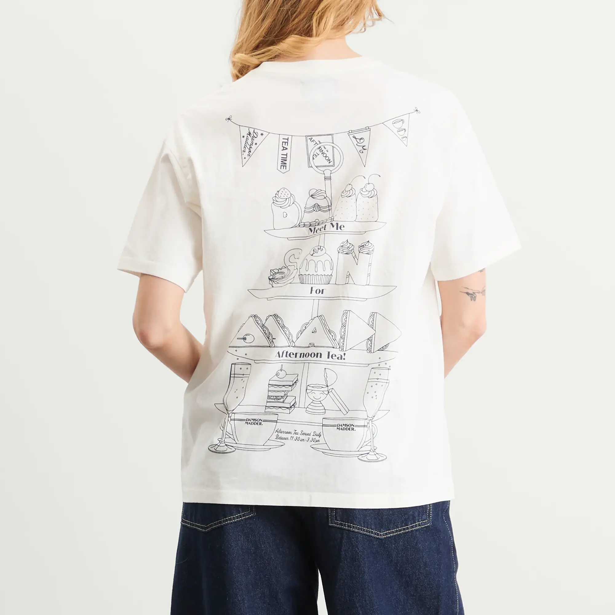 Damson Madder Women's Afternoon Tea T-Shirt White