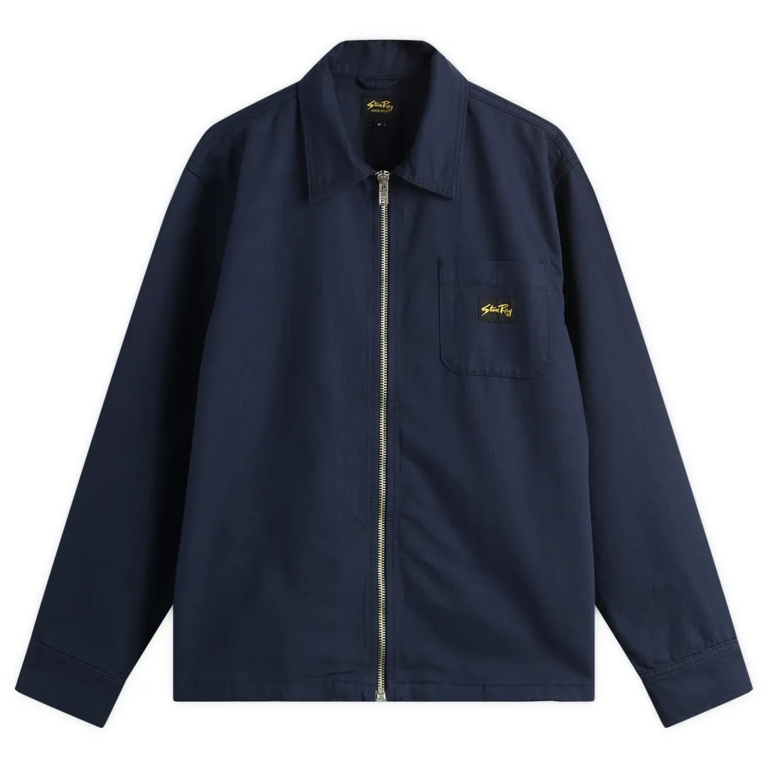 PETAR PETROV ネイビー ナイロン シャツジャケット Stan Ray Men's Zip Shirt Navy Bedford | AW25018141 | FOOTY.COM