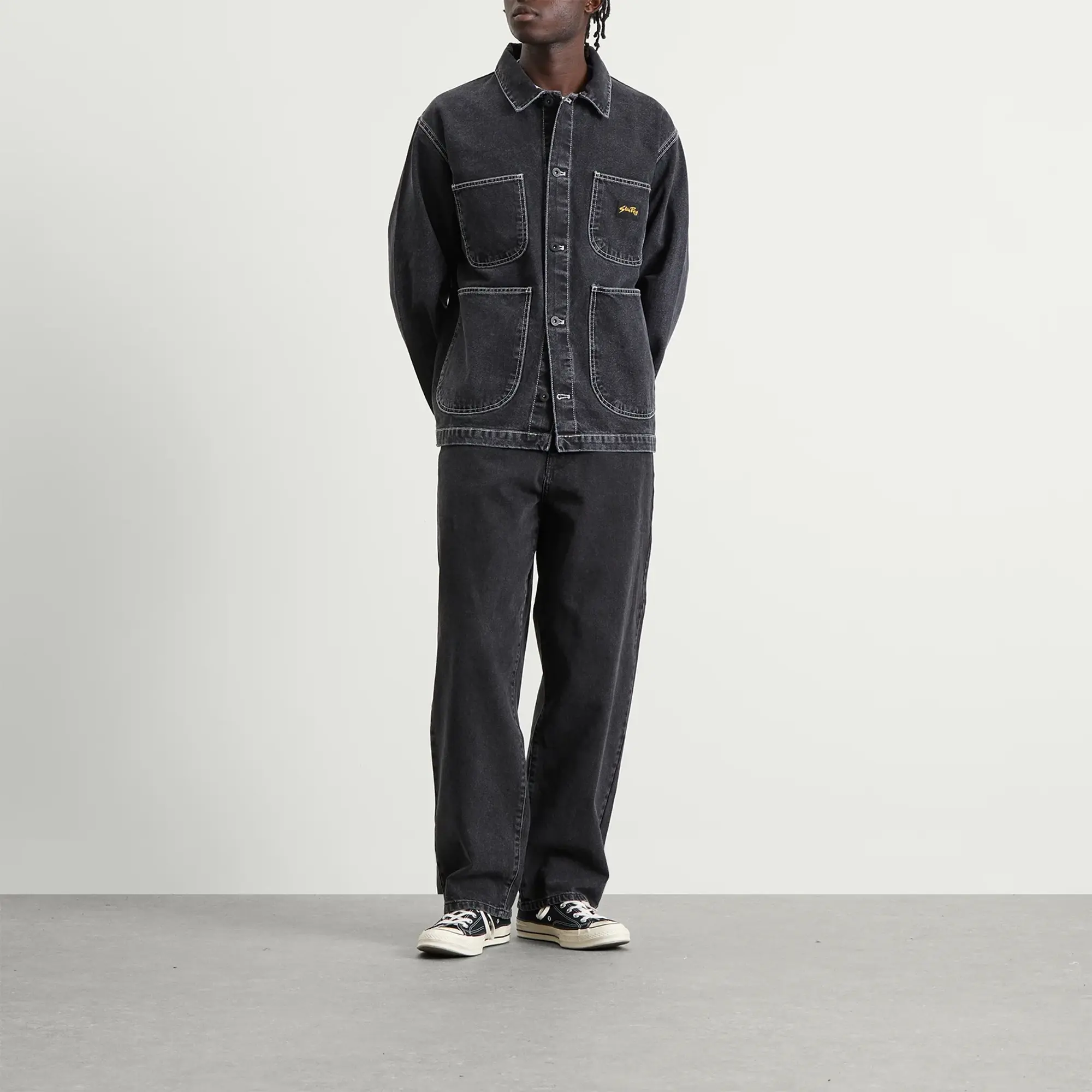 Stan Ray Men's Coverall Jacket Stonewashed Black Denim
