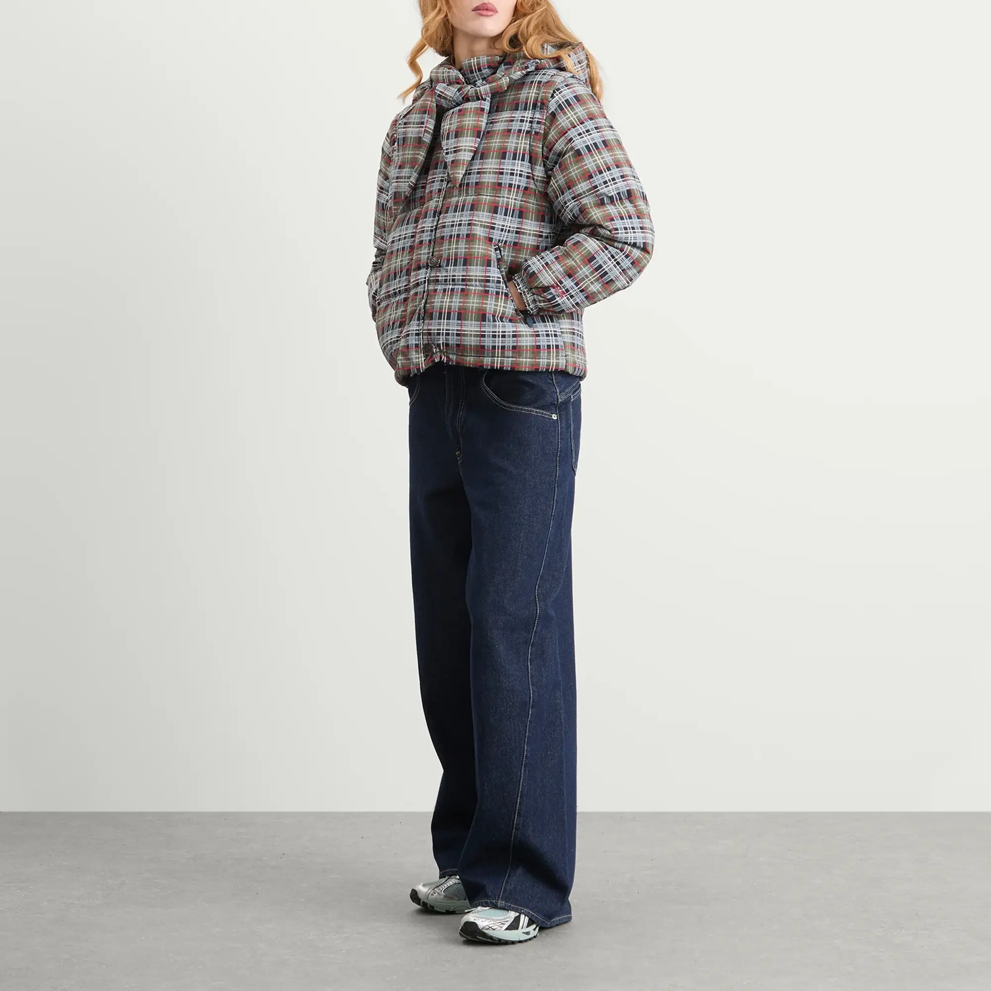 Damson Madder Women's Pearl Check Puffer Jacket Multi