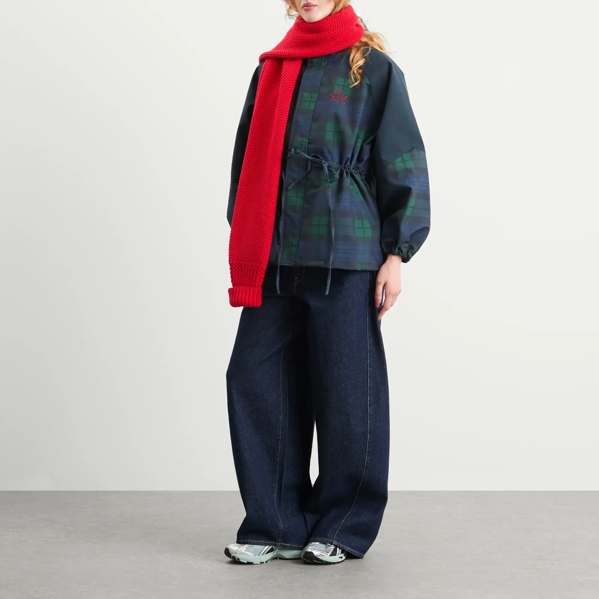 Damson Madder Women's Liu Check Raincoat Navy