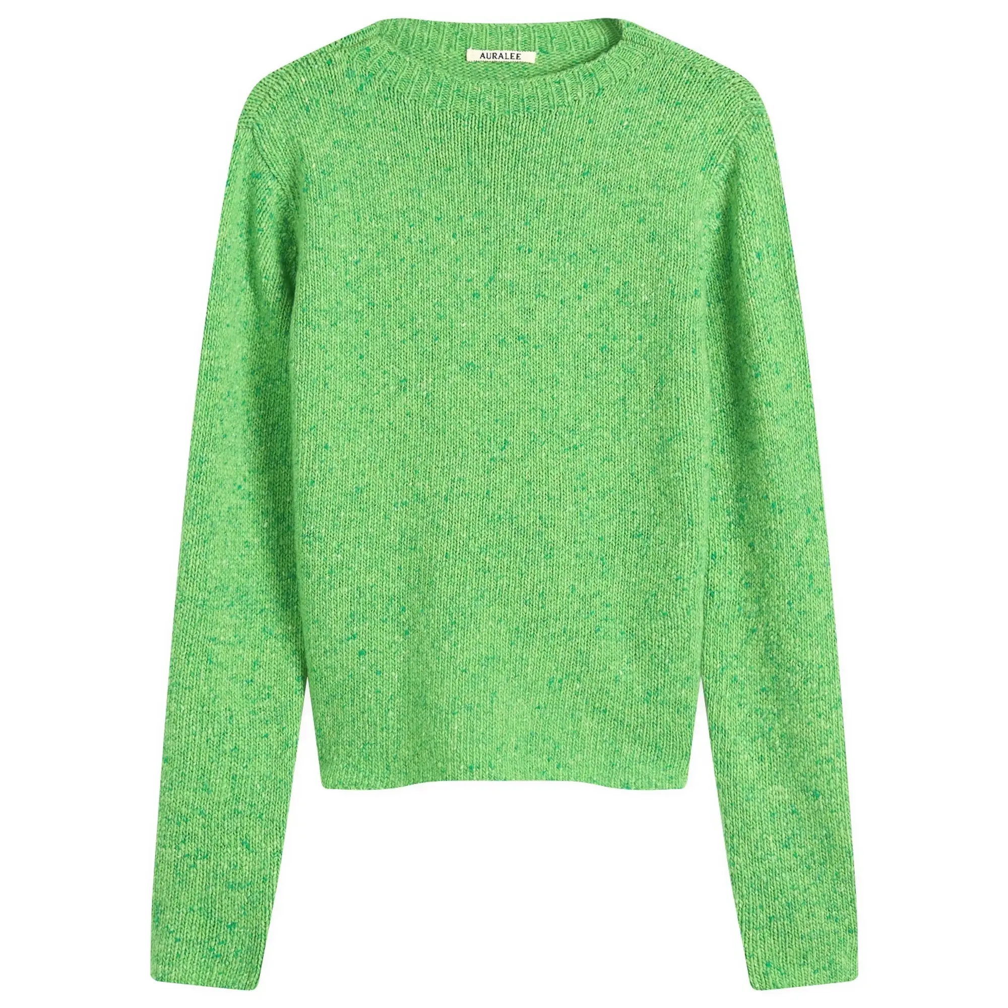 Auralee Men's Cashmere Melange Knit P/O Top Green
