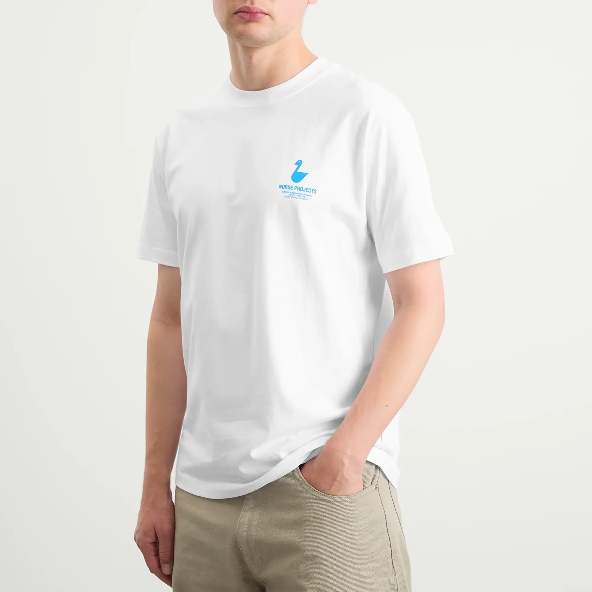 Norse Projects Men's Johannes Organic The Lakes Print T-shirt White