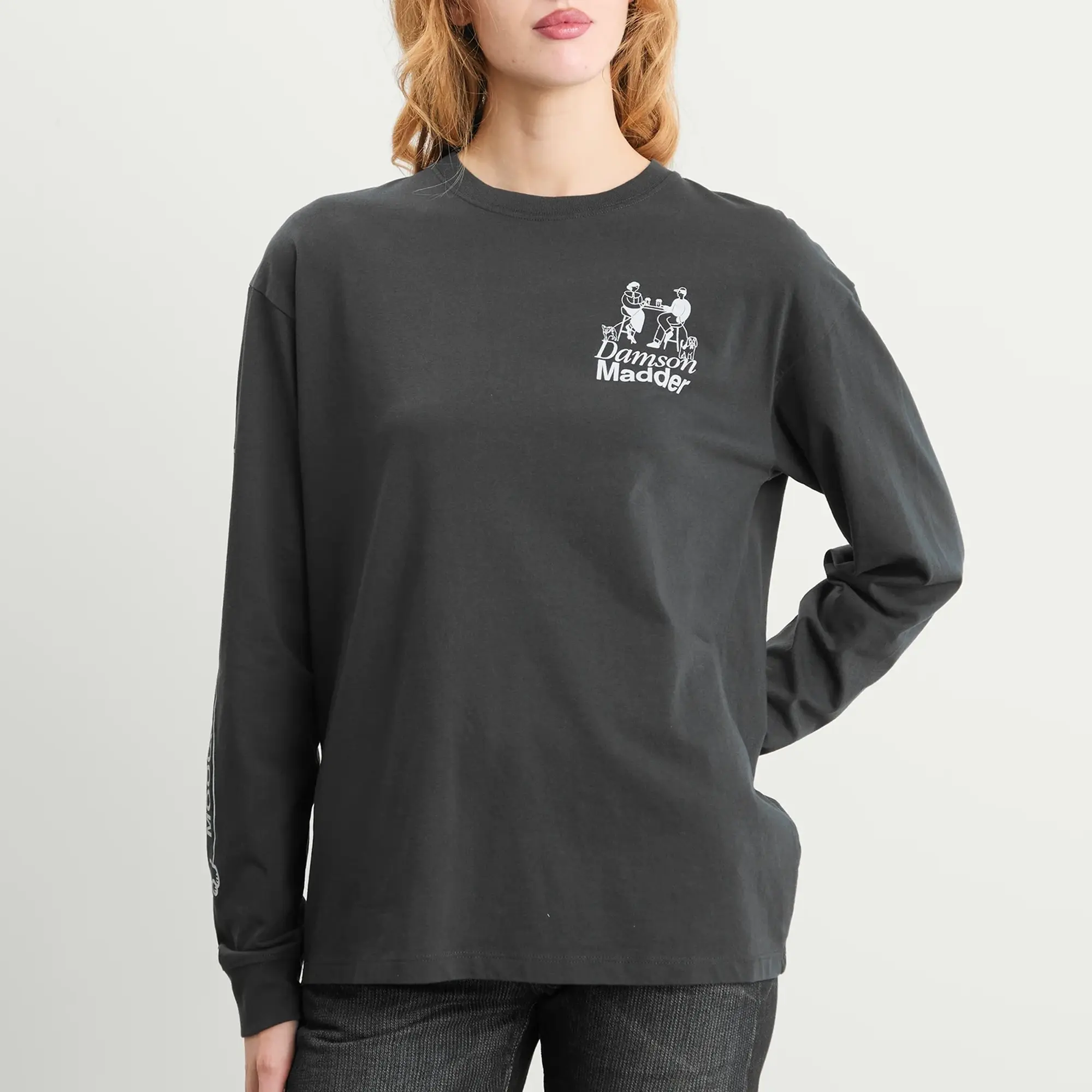 Damson Madder Women's Dog Walker Long Sleeve T-Shirt Black
