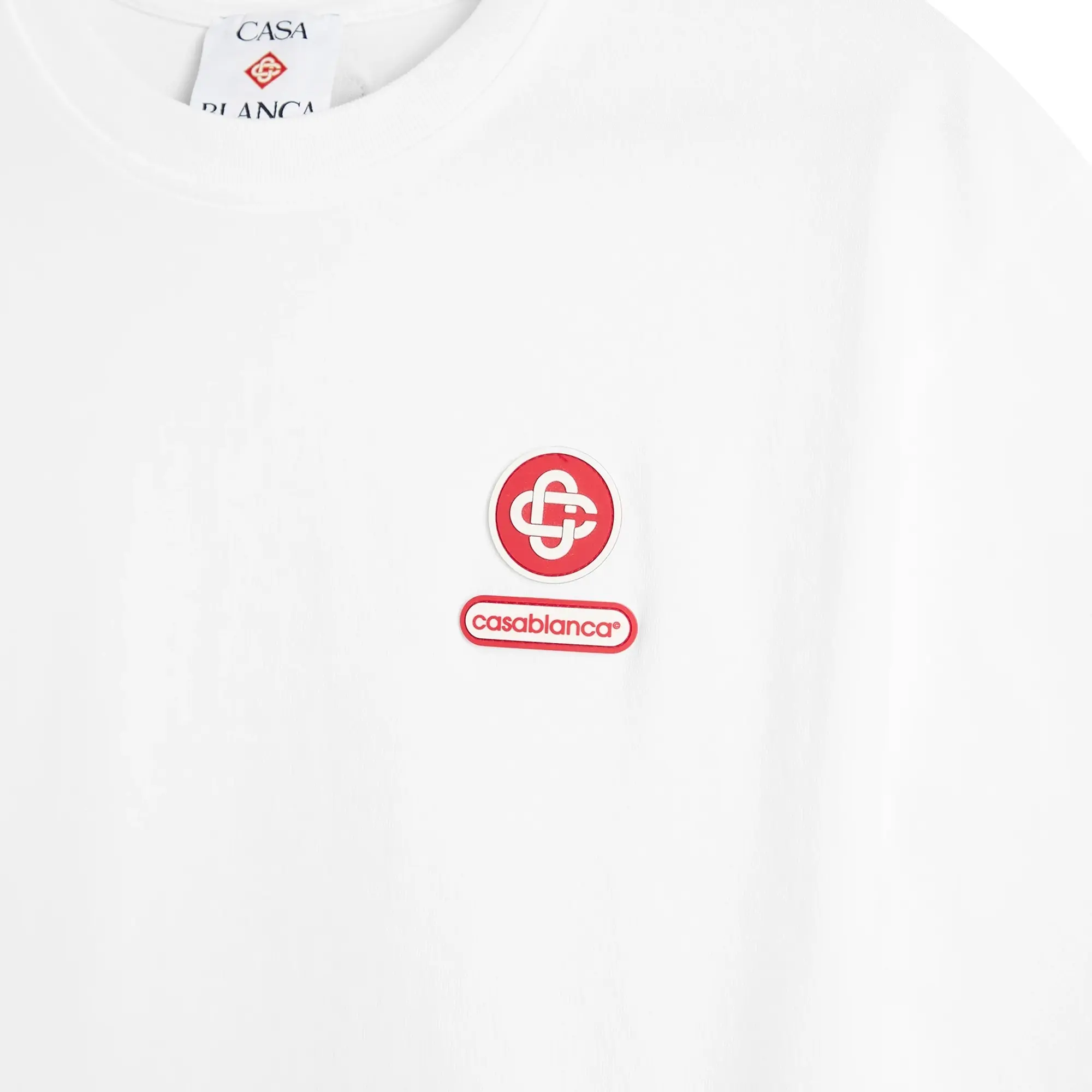 White Jersey Casablanca Men's Logo Patch Oversized T-Shirt 