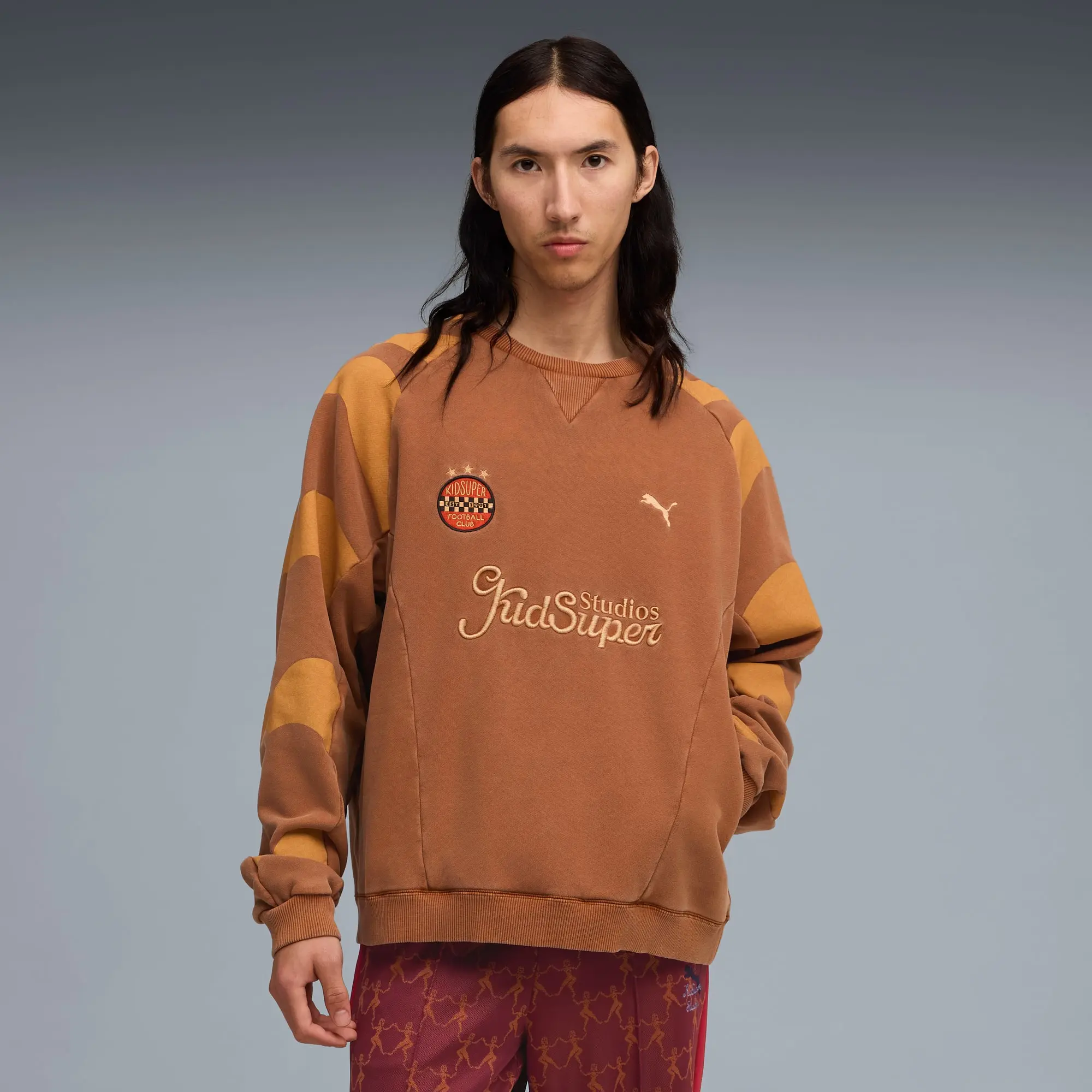 PUMA x Kidsuper Crew Shirt Sweat Men, Teak, size Large