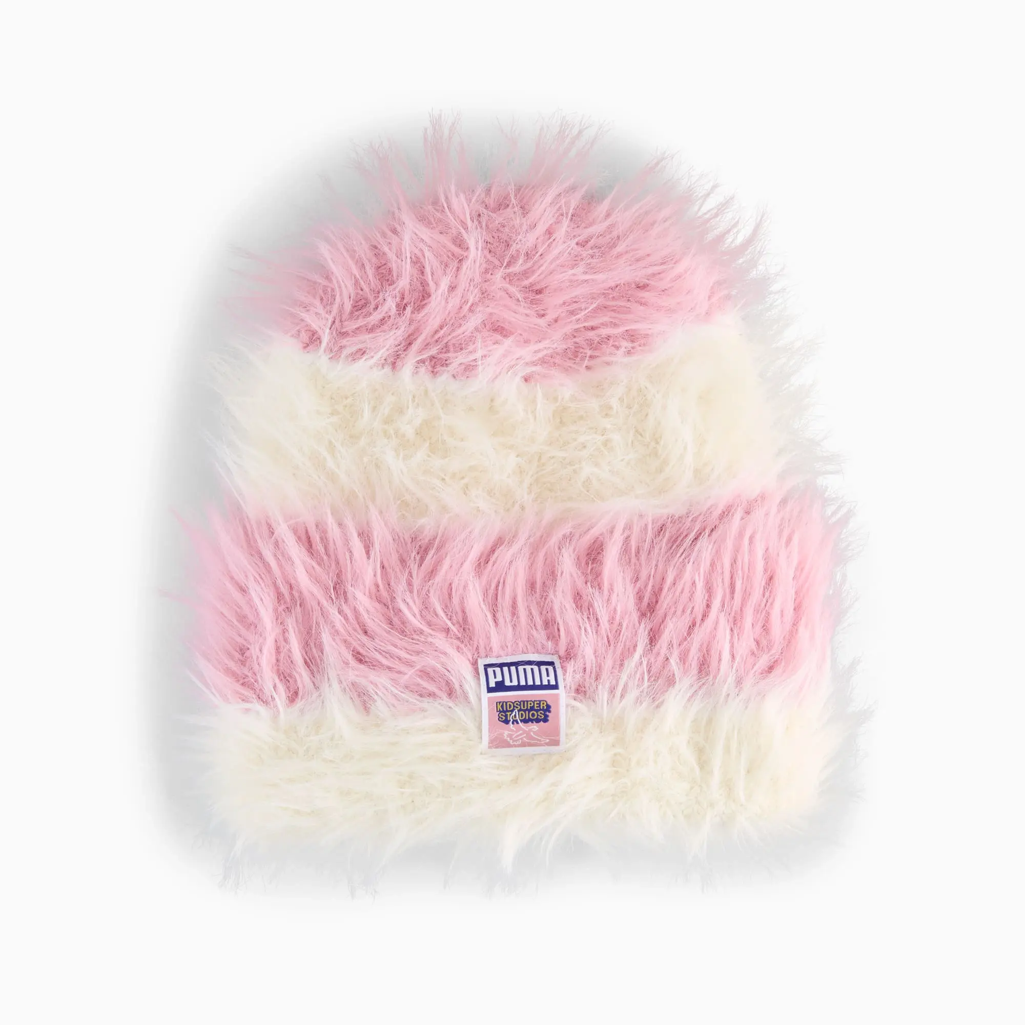 PUMA x Kidsuper High-Crown Beanie Hat Unisex, Poised Pink/Alpine Snow