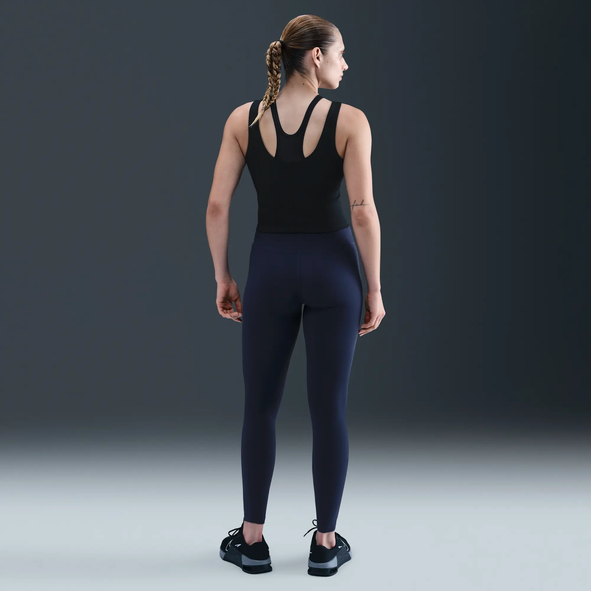 Nike One Seamless Front Women's High-Waisted Full-Length Leggings - Blue - Polyester/Elastane