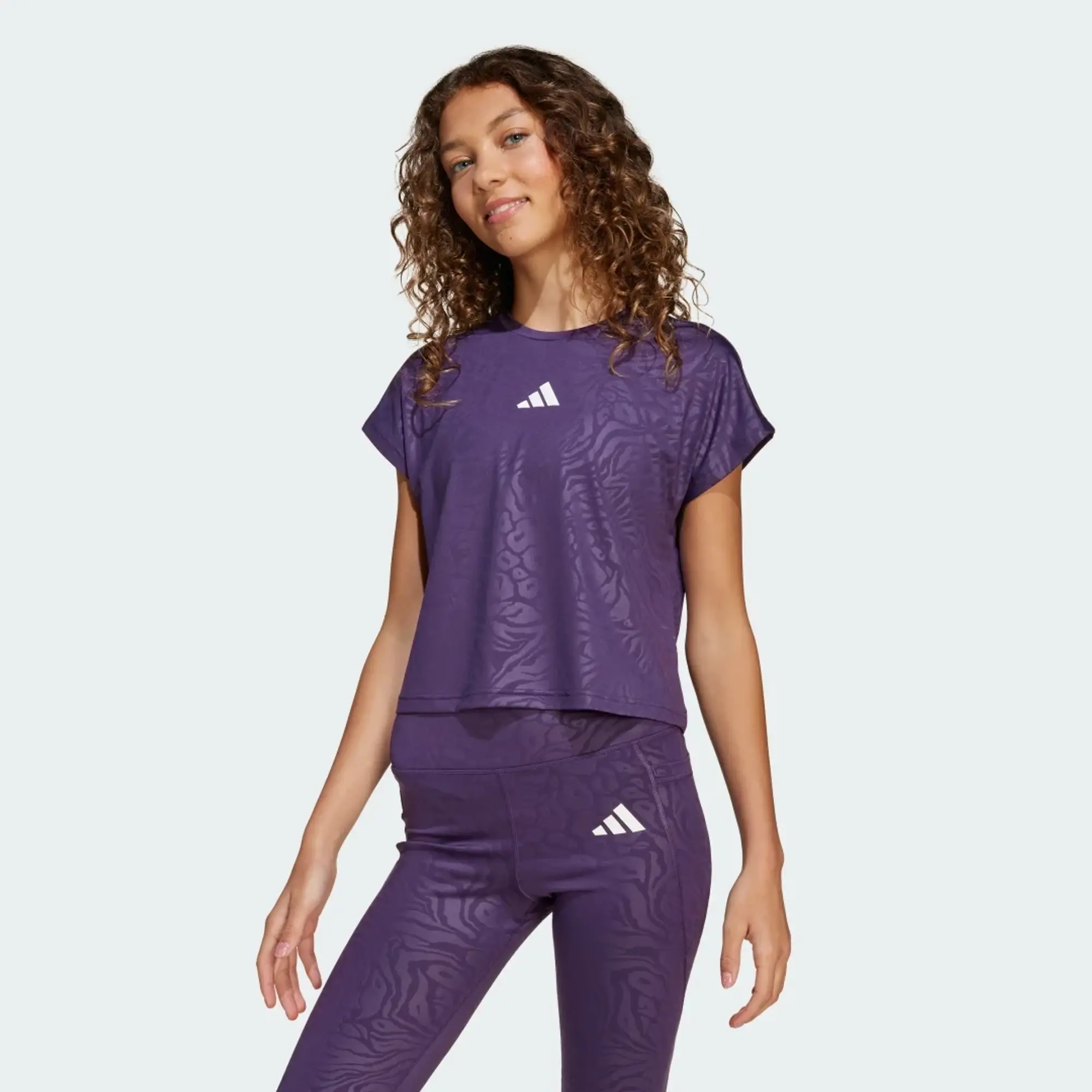 adidas All Sports Animal Print Crop T-Shirt