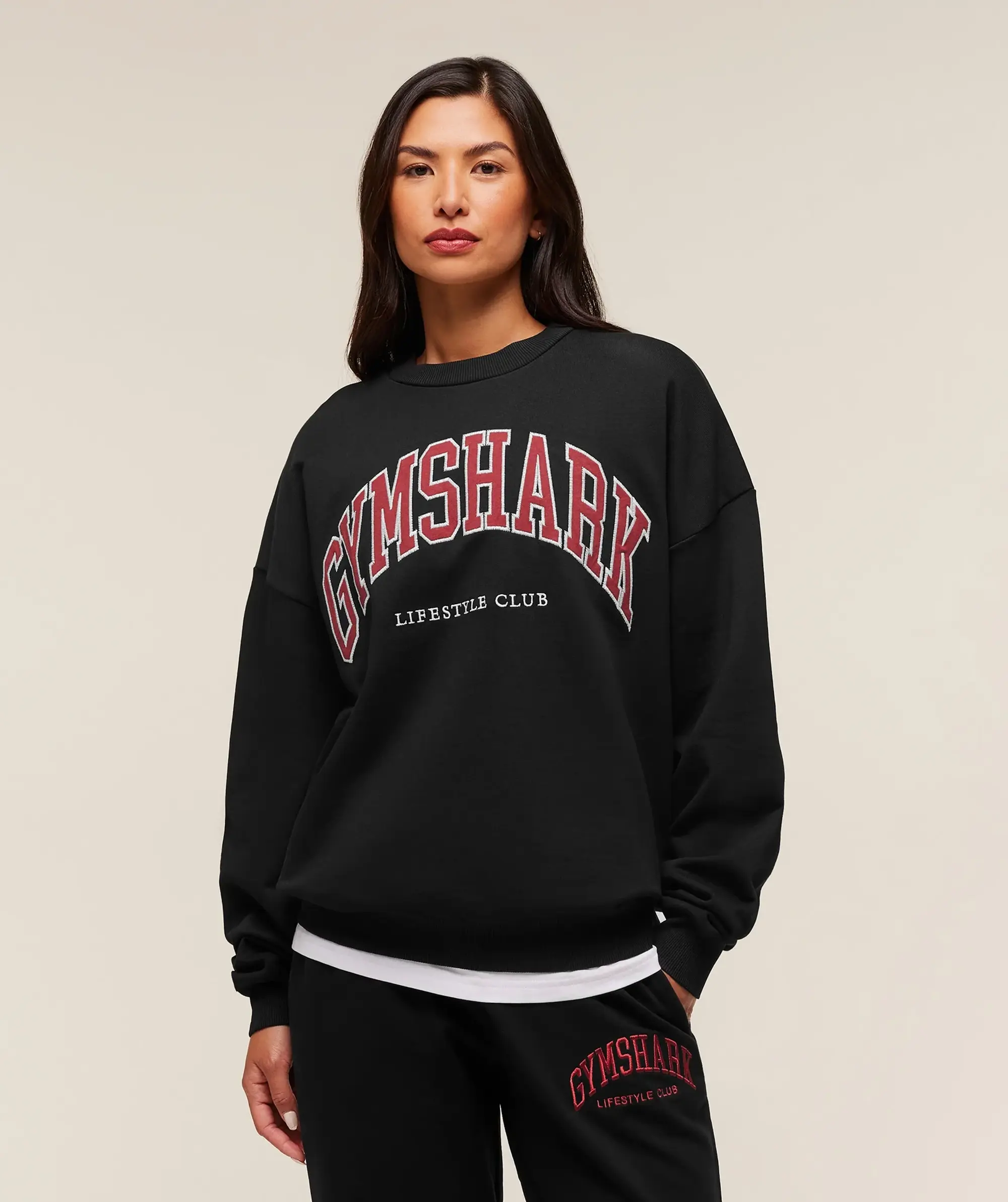 Collegiate Graphic Crew Neck Pullover - Black