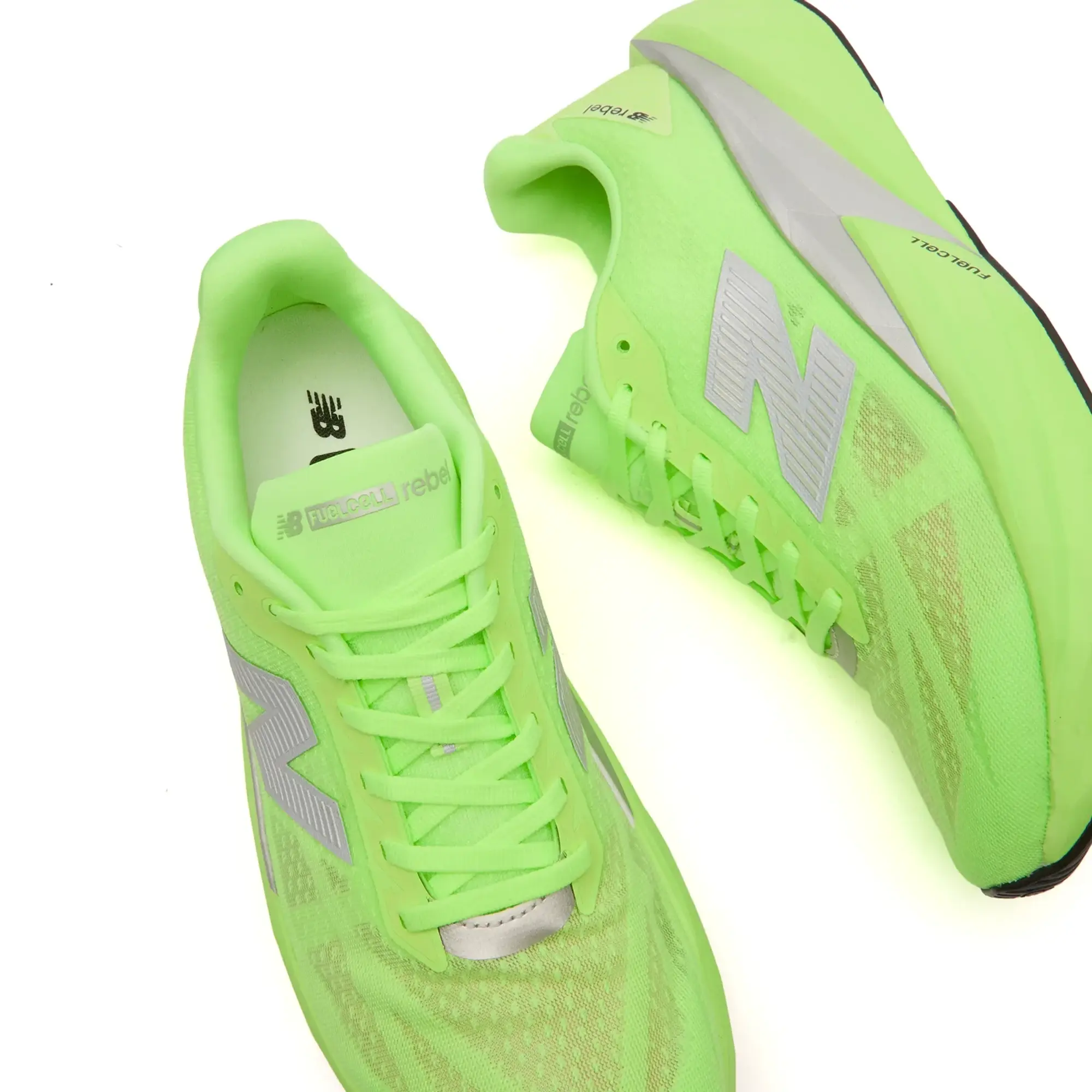 New Balance Men's FuelCell Rebel v5 in Green/Grey Synthetic