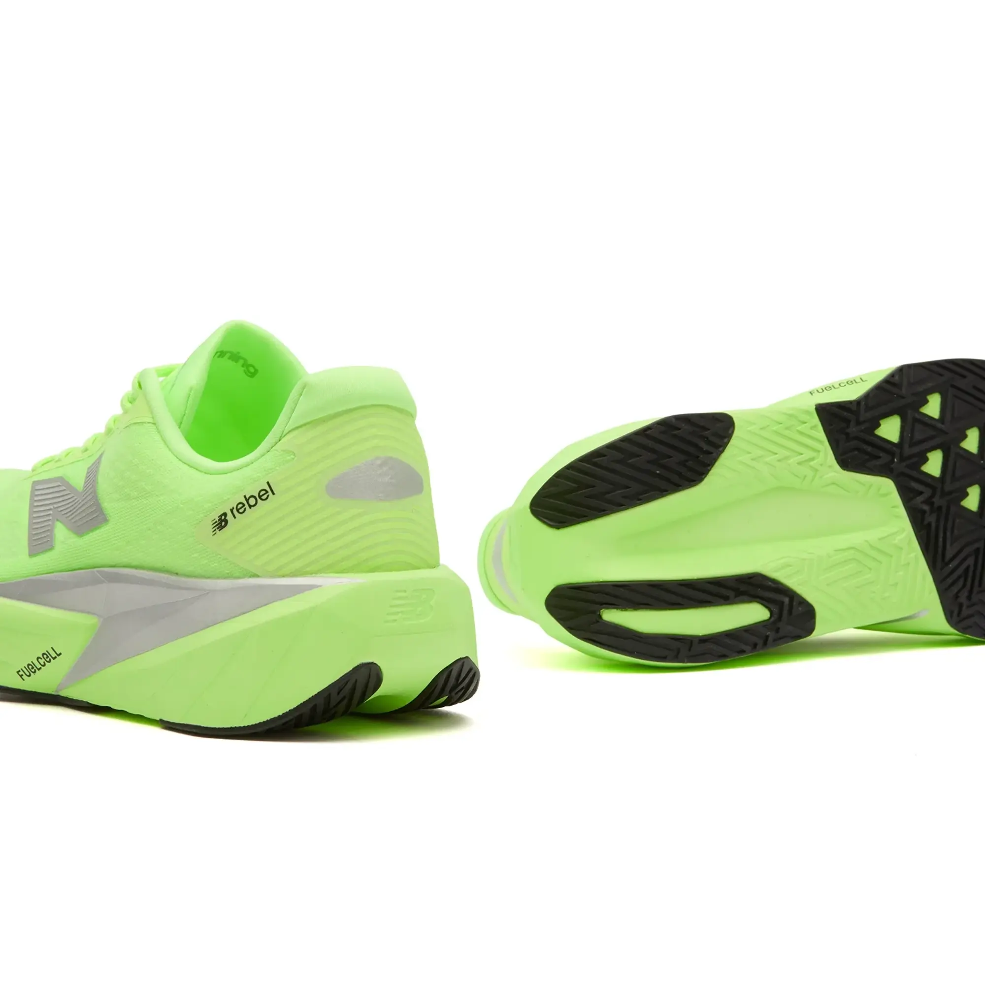 New Balance Men's FuelCell Rebel v5 in Green/Grey Synthetic