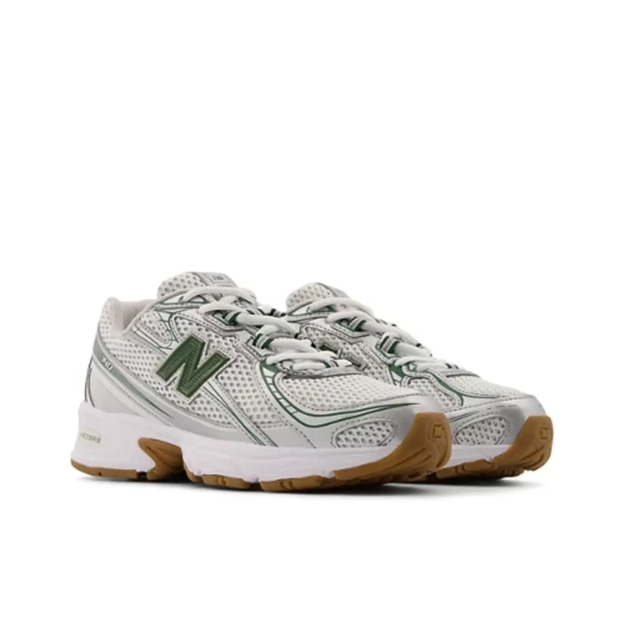 New Balance Kids' 740 BUNGEE in Grey/Green Synthetic