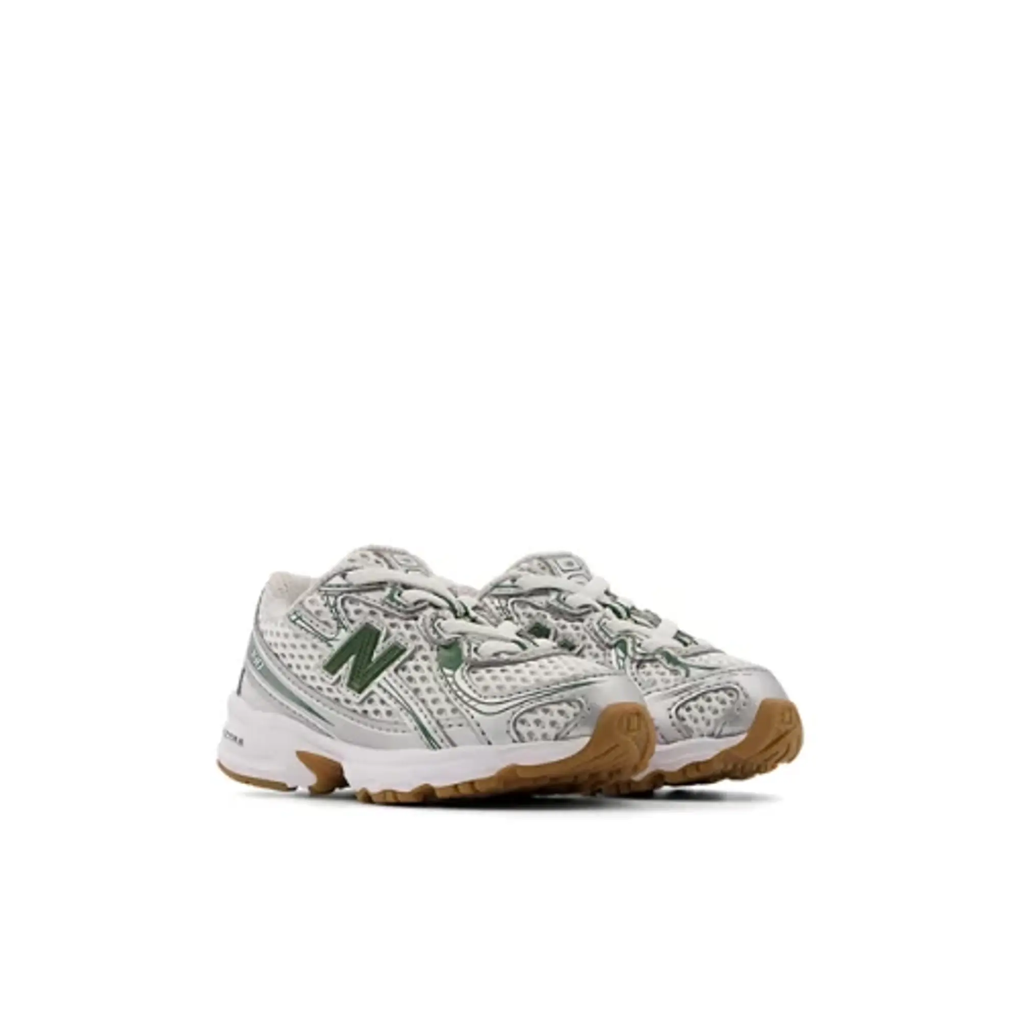 New Balance Infants' 740 BUNGEE in Grey/Green Synthetic