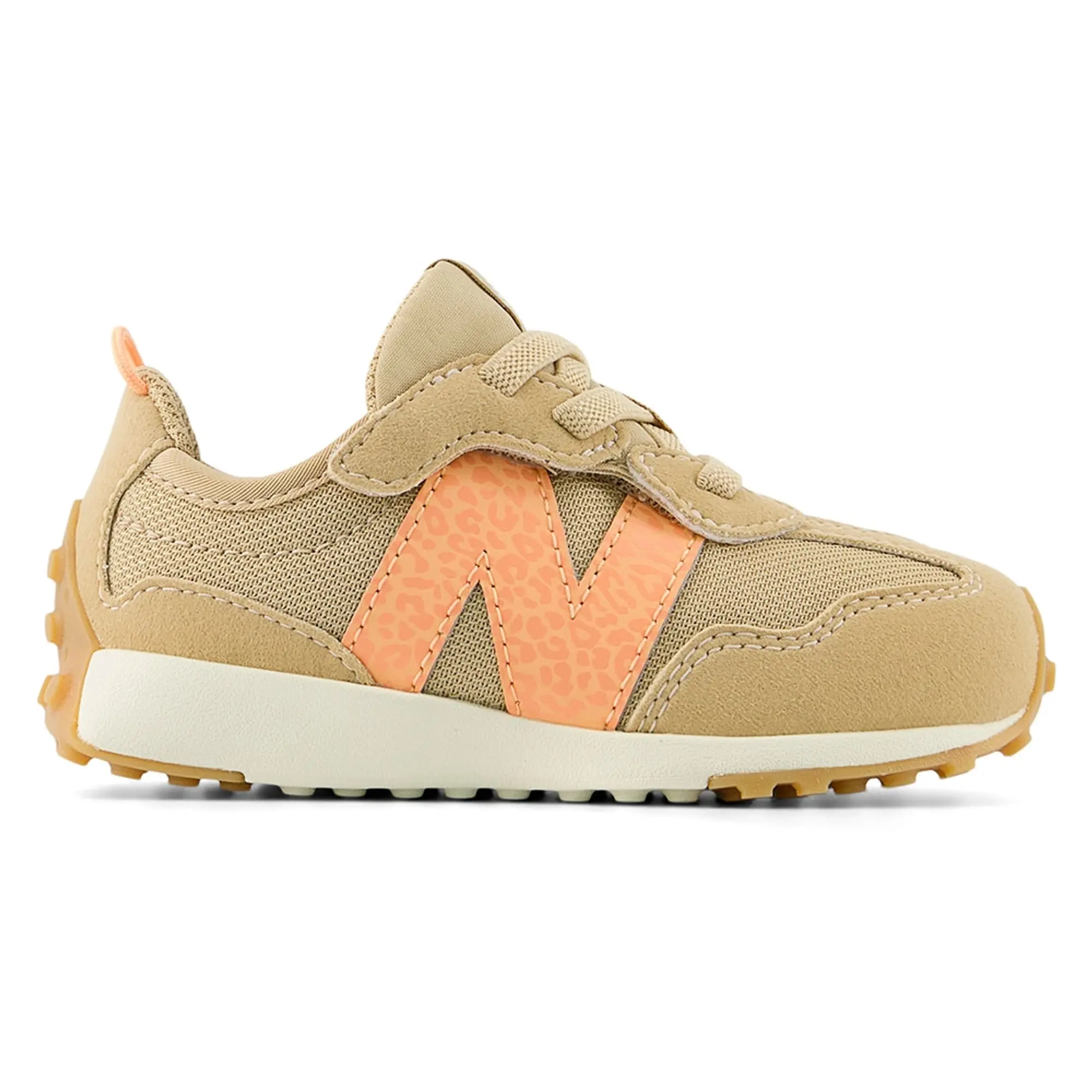 New Balance Kids' 327 NEW-B HOOK & LOOP in Orange/Beige Synthetic