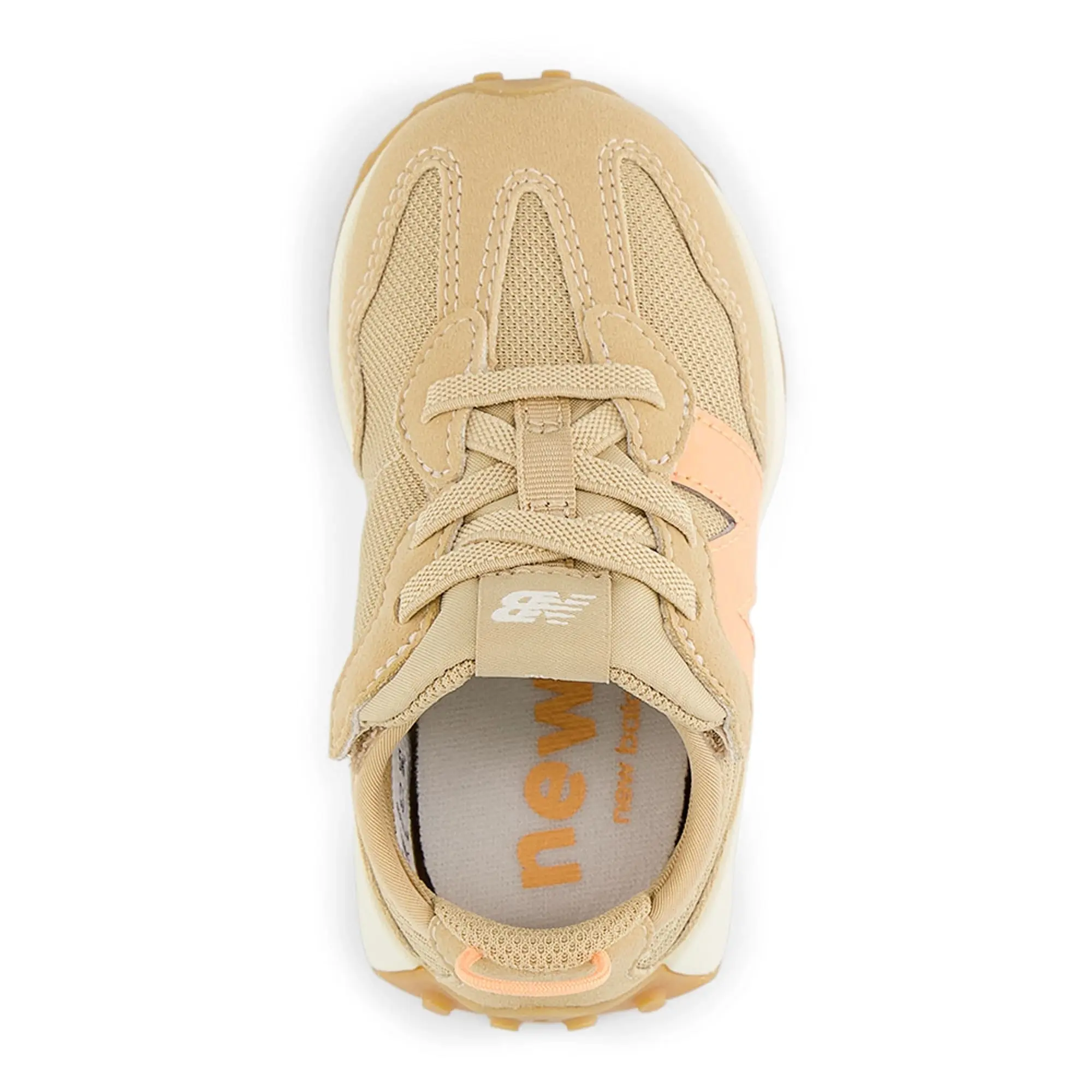 New Balance Kids' 327 NEW-B HOOK & LOOP in Orange/Beige Synthetic
