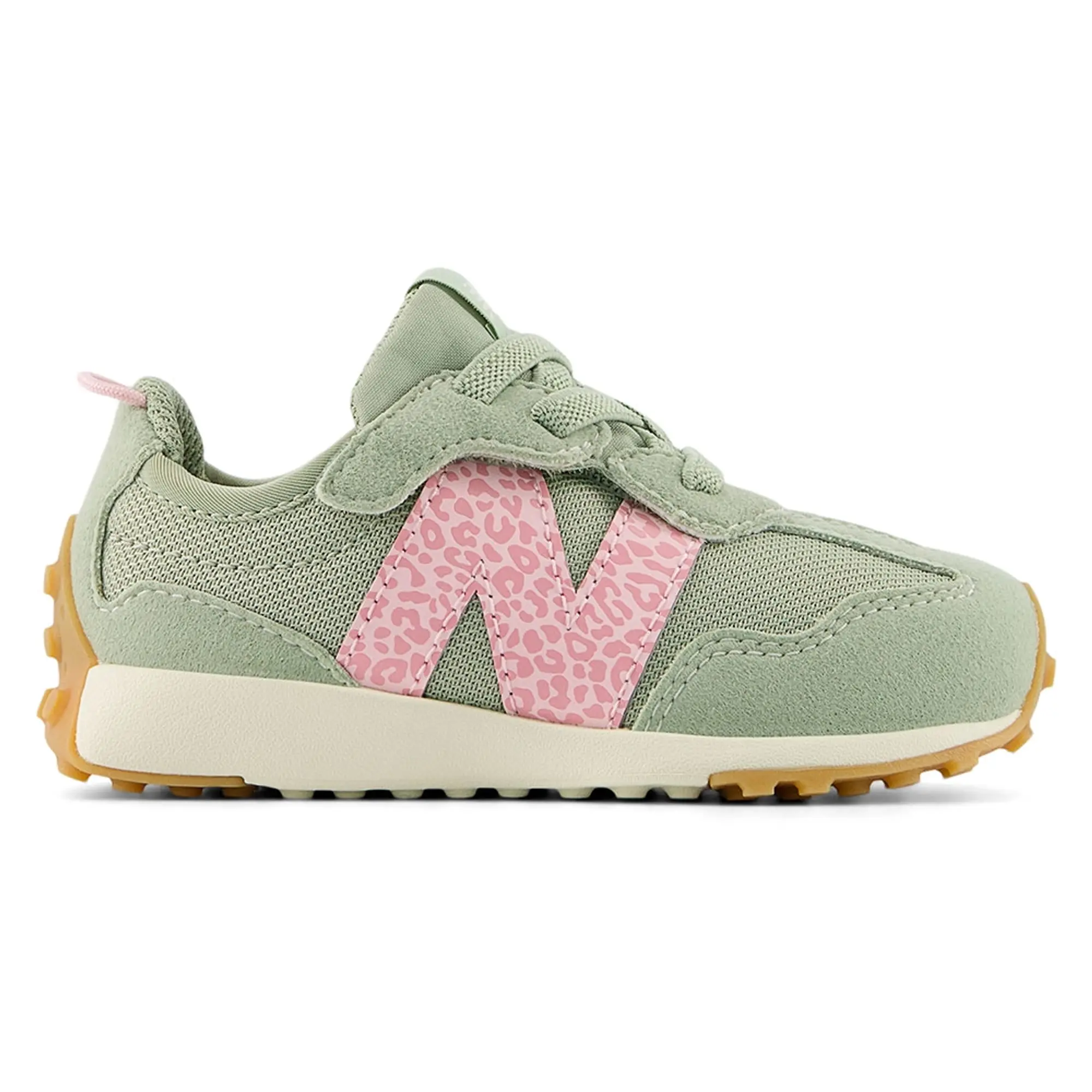 New Balance Kids' 327 NEW-B HOOK & LOOP in Pink/Green Synthetic
