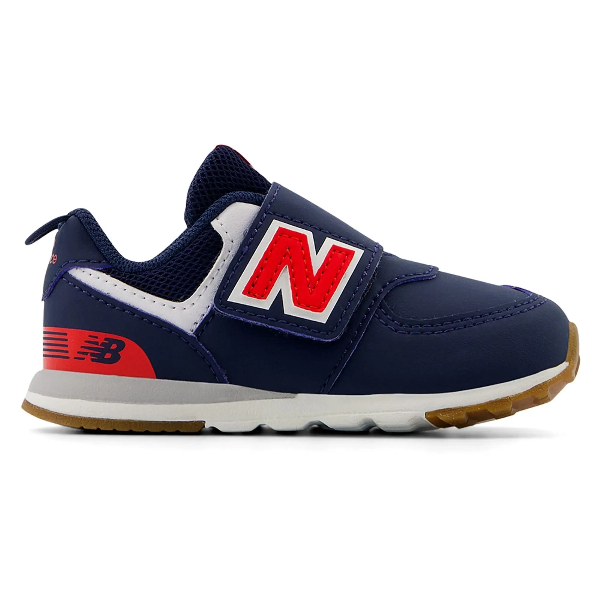 New Balance Kids' 574 NEW-B HOOK & LOOP in Blue/Red Leather