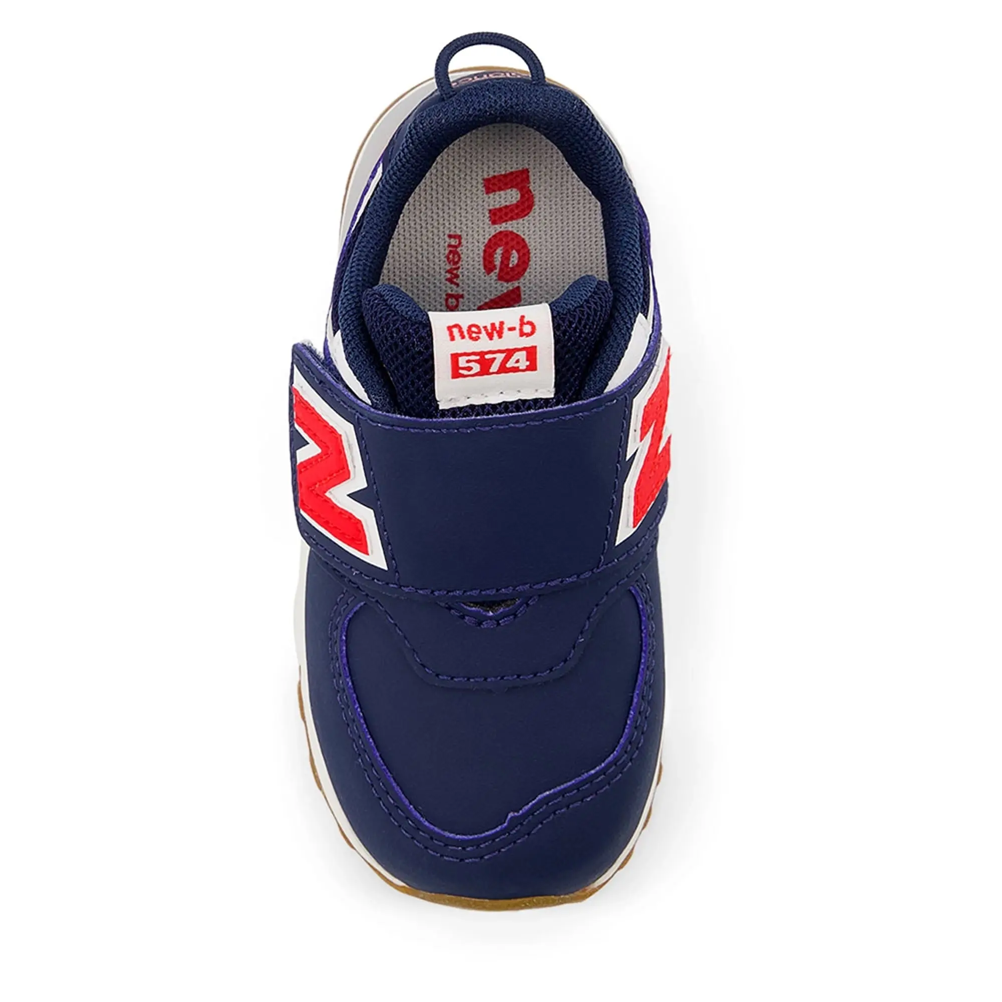 New Balance Kids' 574 NEW-B HOOK & LOOP in Blue/Red Leather
