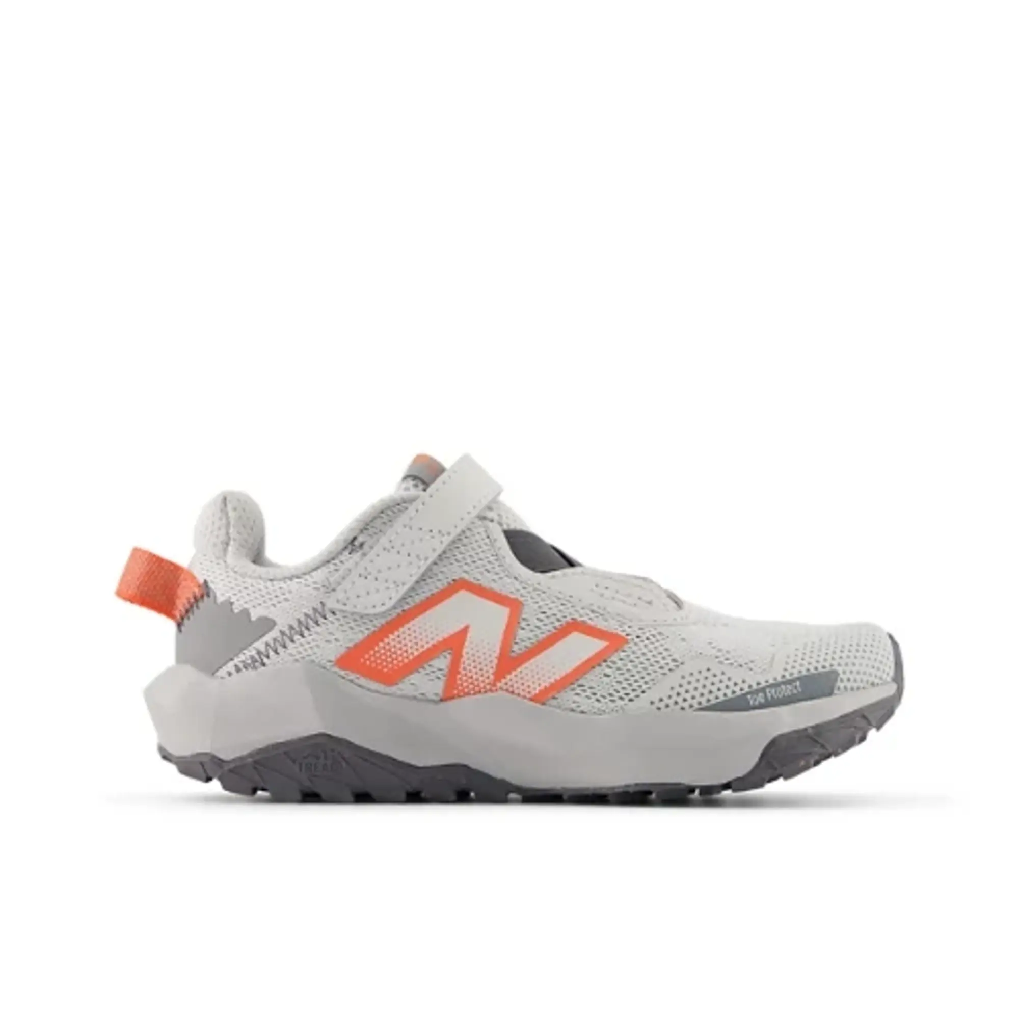 New Balance Kids' DynaSoft Nitrel v6 Bungee Lace with Top Strap in Grey/Red Mesh