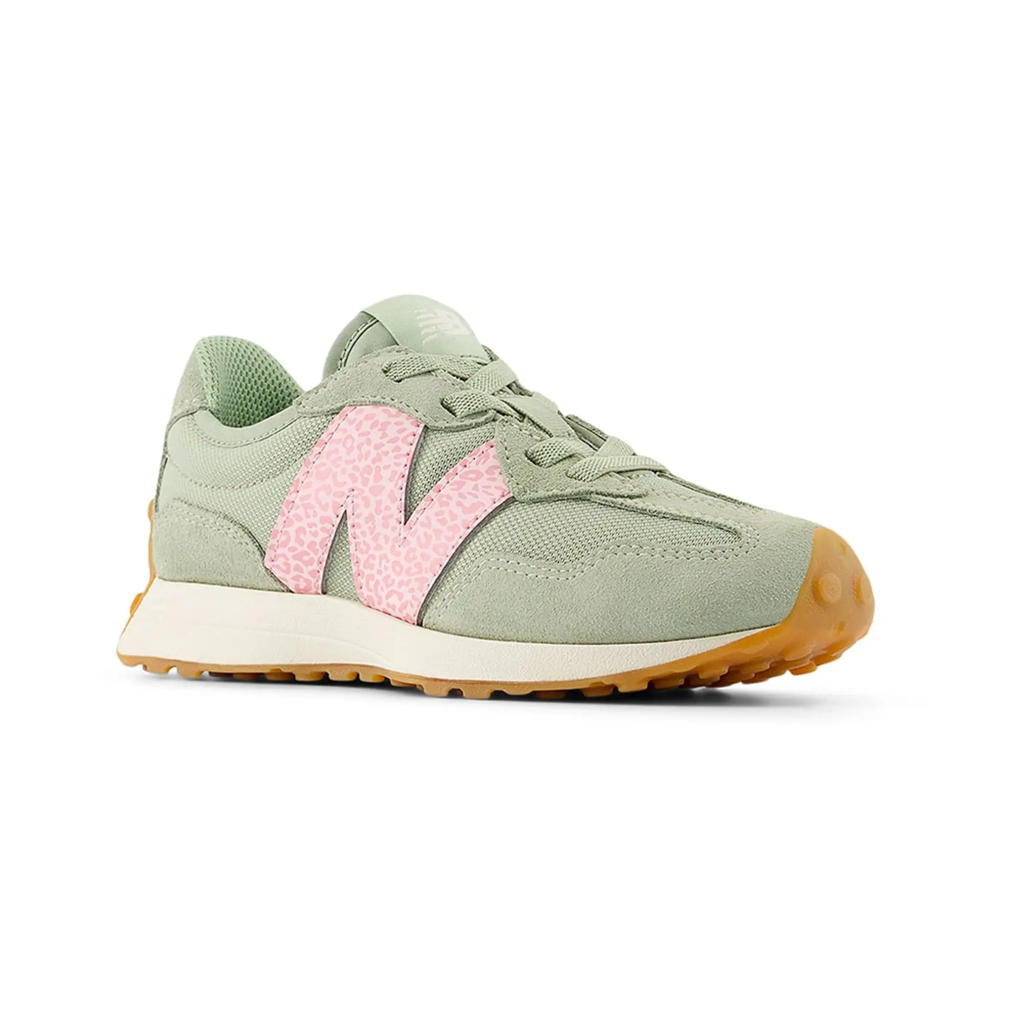 New Balance Kids' 327 BUNGEE LACE in Pink/Green Synthetic