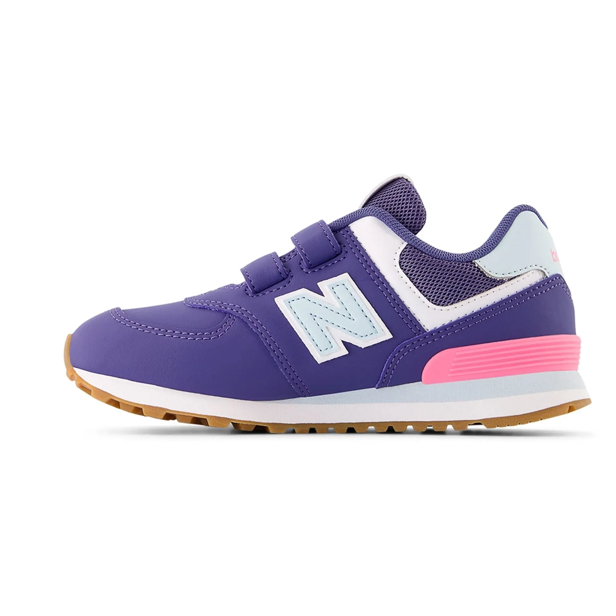 New Balance Kids' 574 HOOK & LOOP in Blue Leather