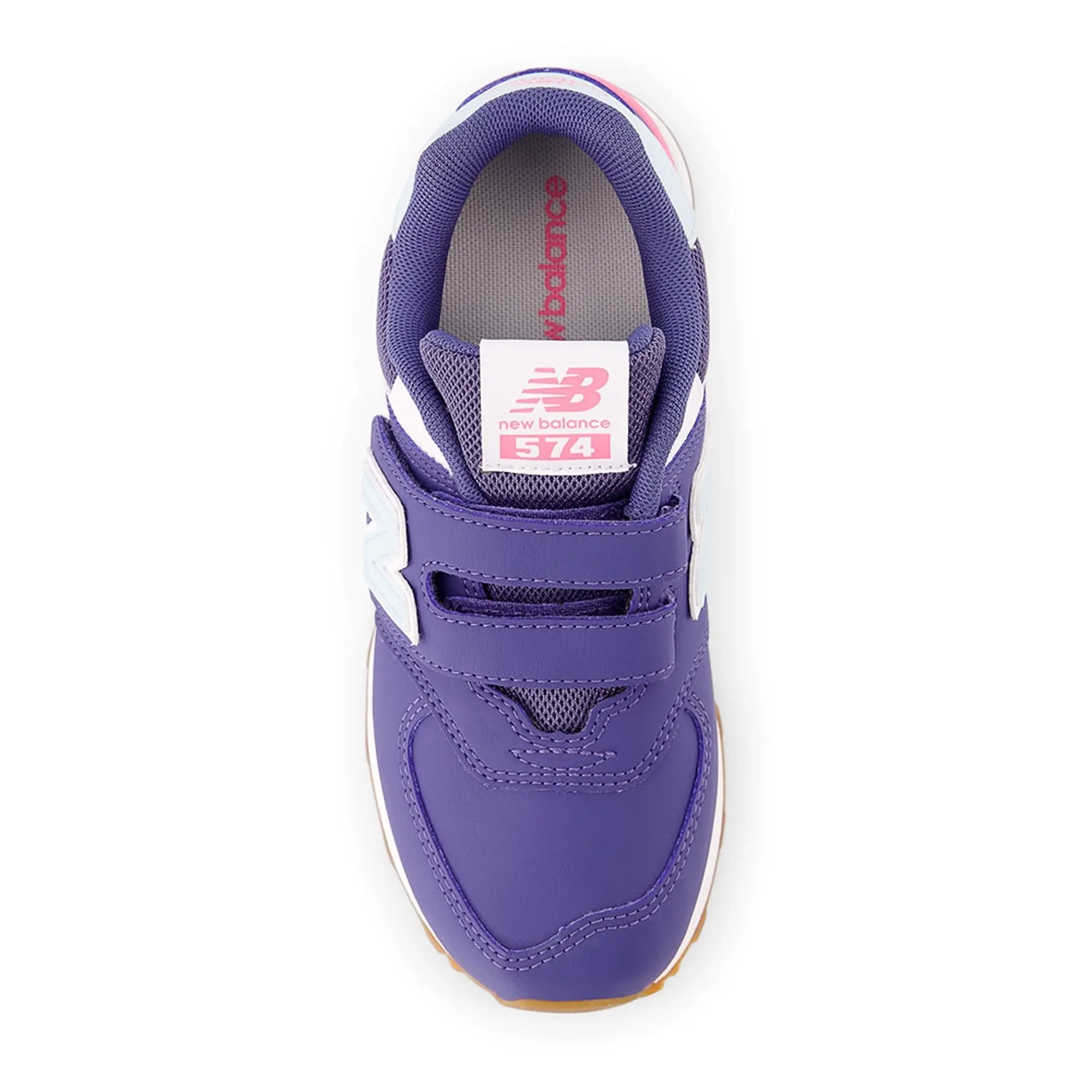 New Balance Kids' 574 HOOK & LOOP in Blue Leather