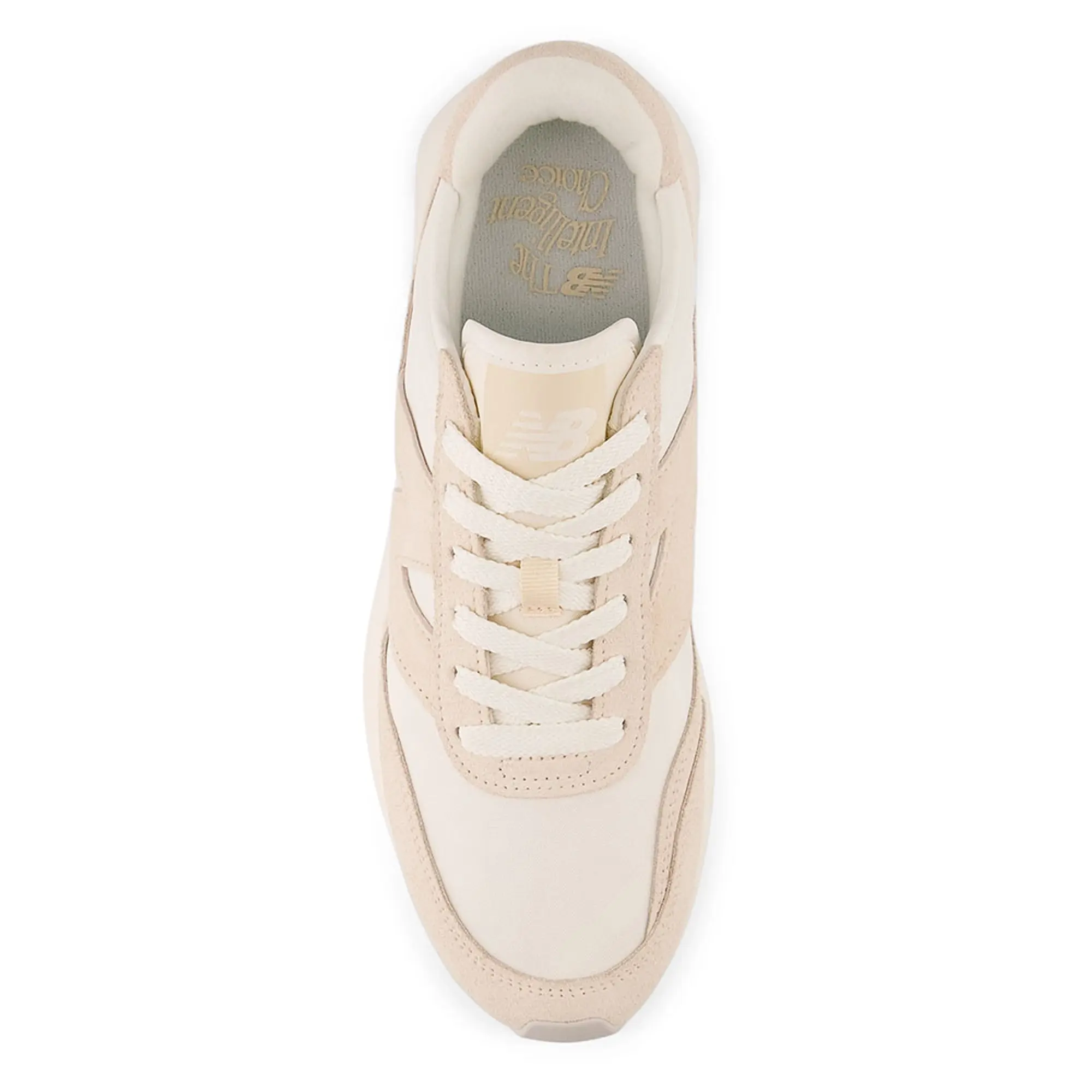 New Balance Unisex 370 in White/Beige Suede/Mesh