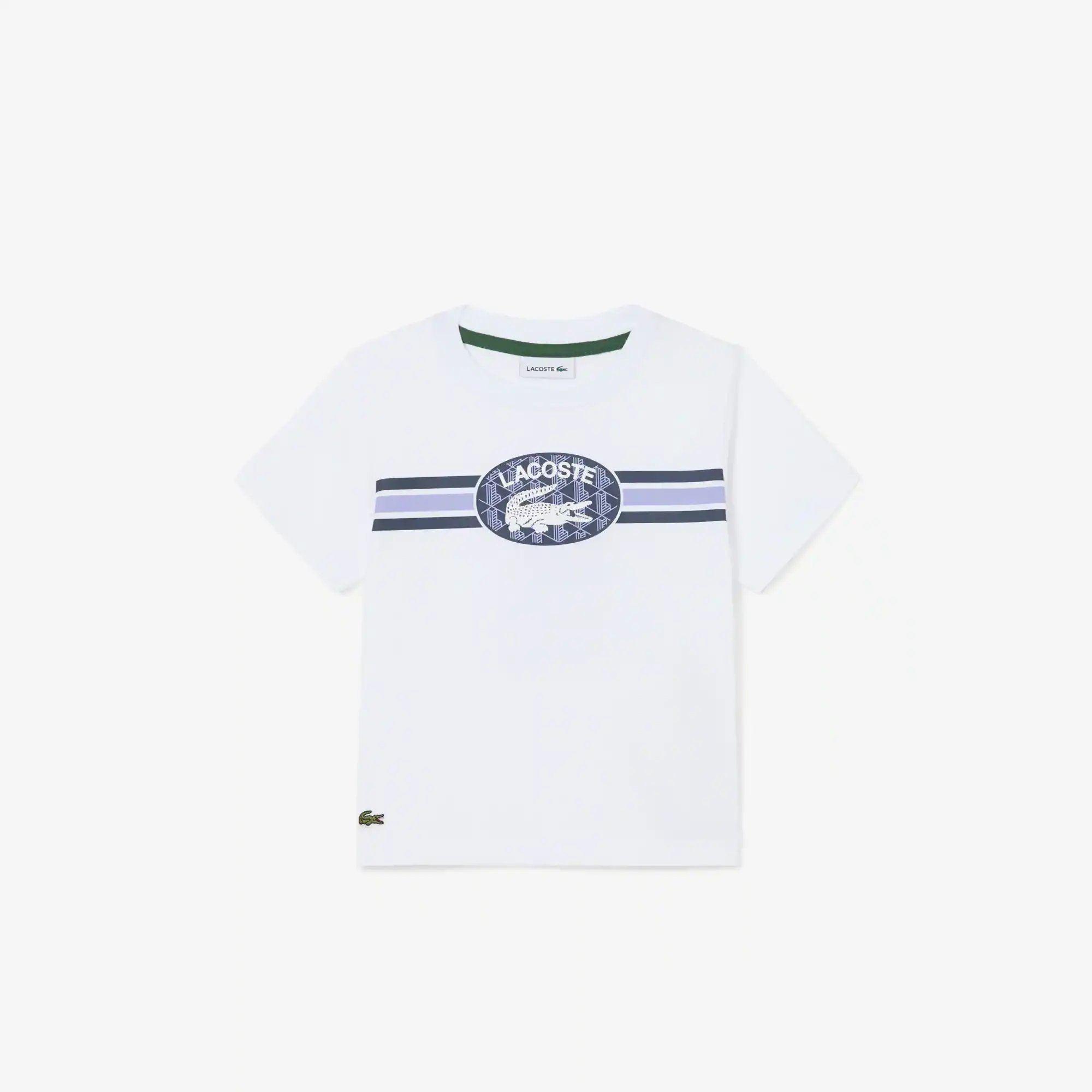 Lacoste Monogram Print Cotton T-shirt - White