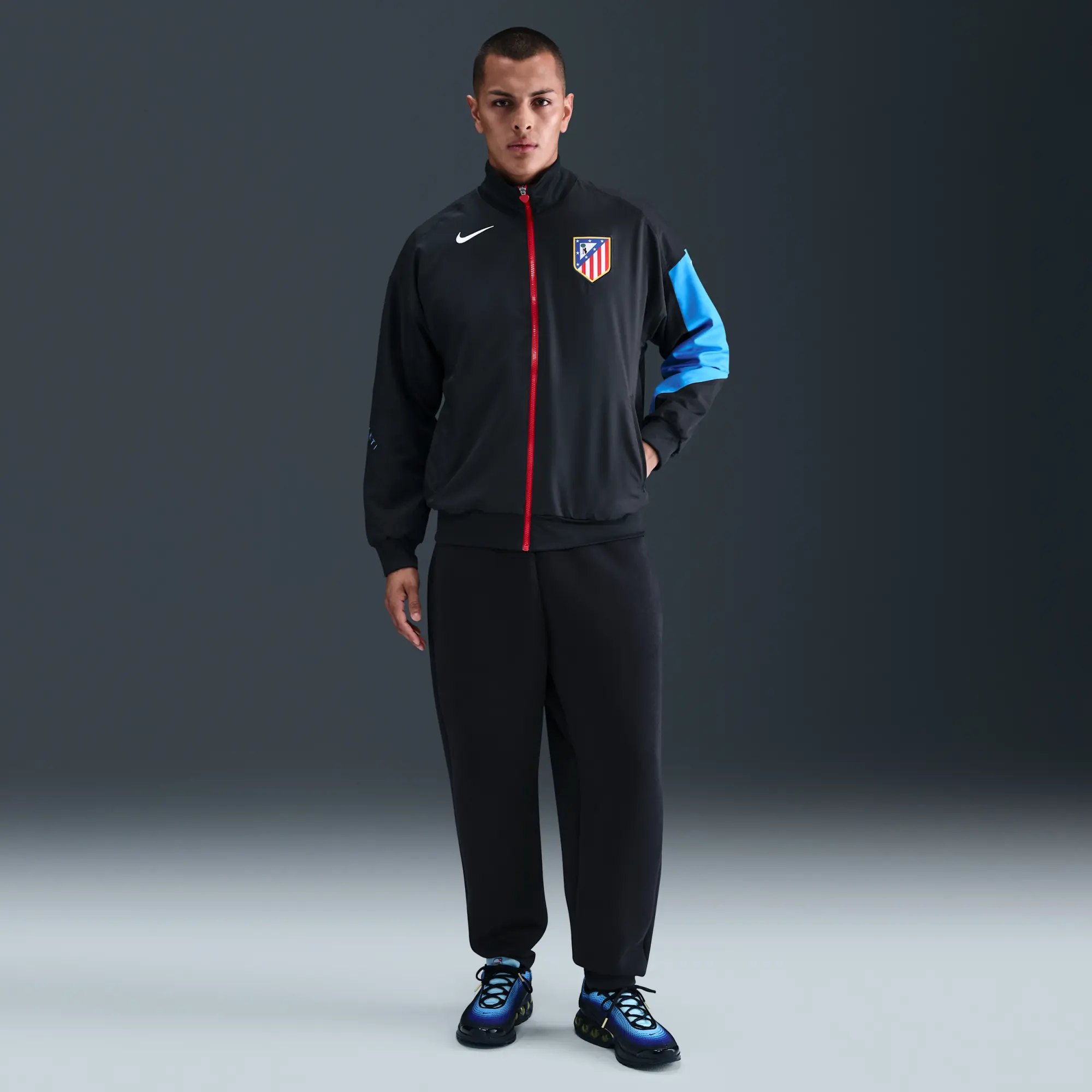 Atlético Madrid Strike Third Men's Nike Dri-FIT Total 90 Football Anthem Jacket - Black - Polyester