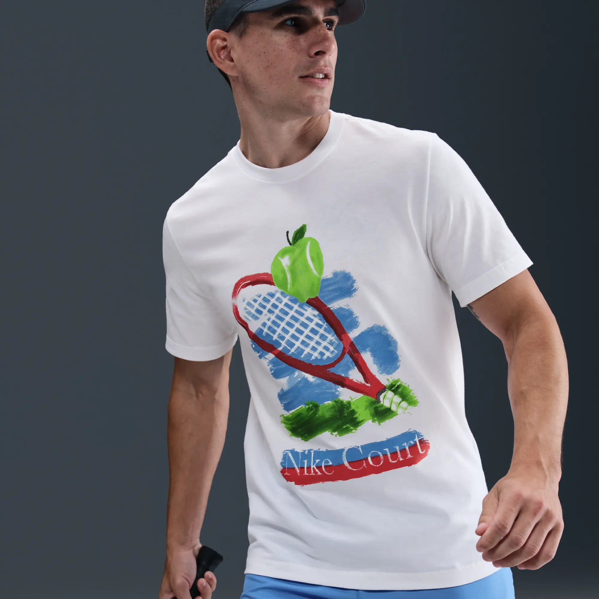 NikeCourt Men's Tennis T-Shirt - White - Cotton