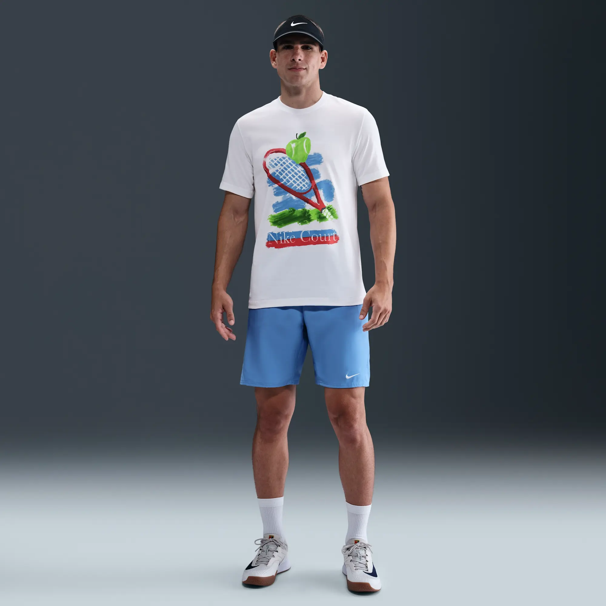 NikeCourt Men's Tennis T-Shirt - White - Cotton