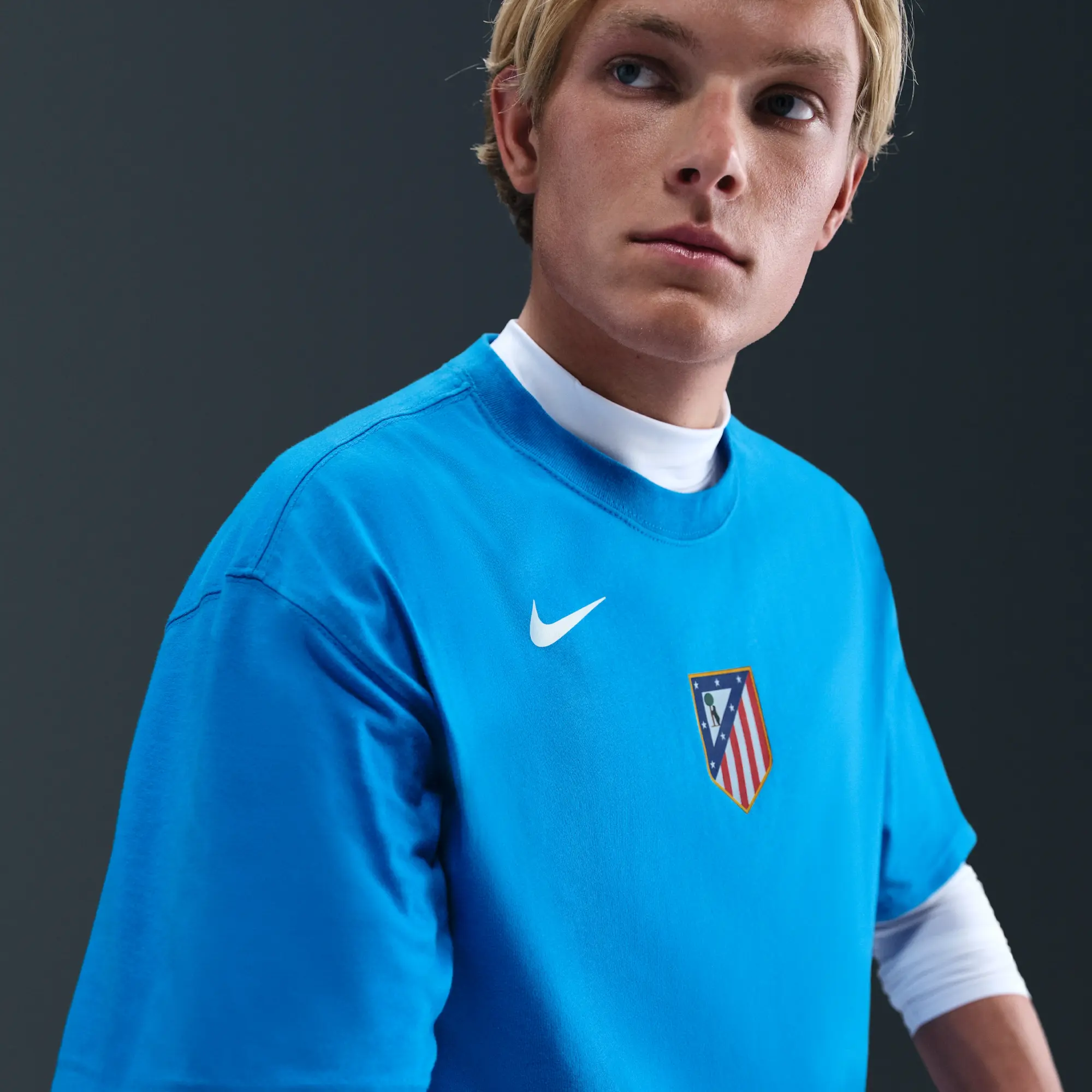 Atlético Madrid Men's Nike Total 90 Football T-Shirt - Blue - Cotton