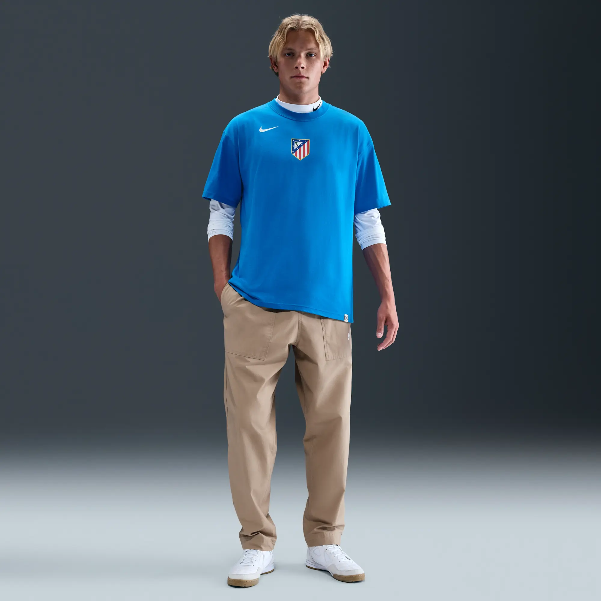 Atlético Madrid Men's Nike Total 90 Football T-Shirt - Blue - Cotton