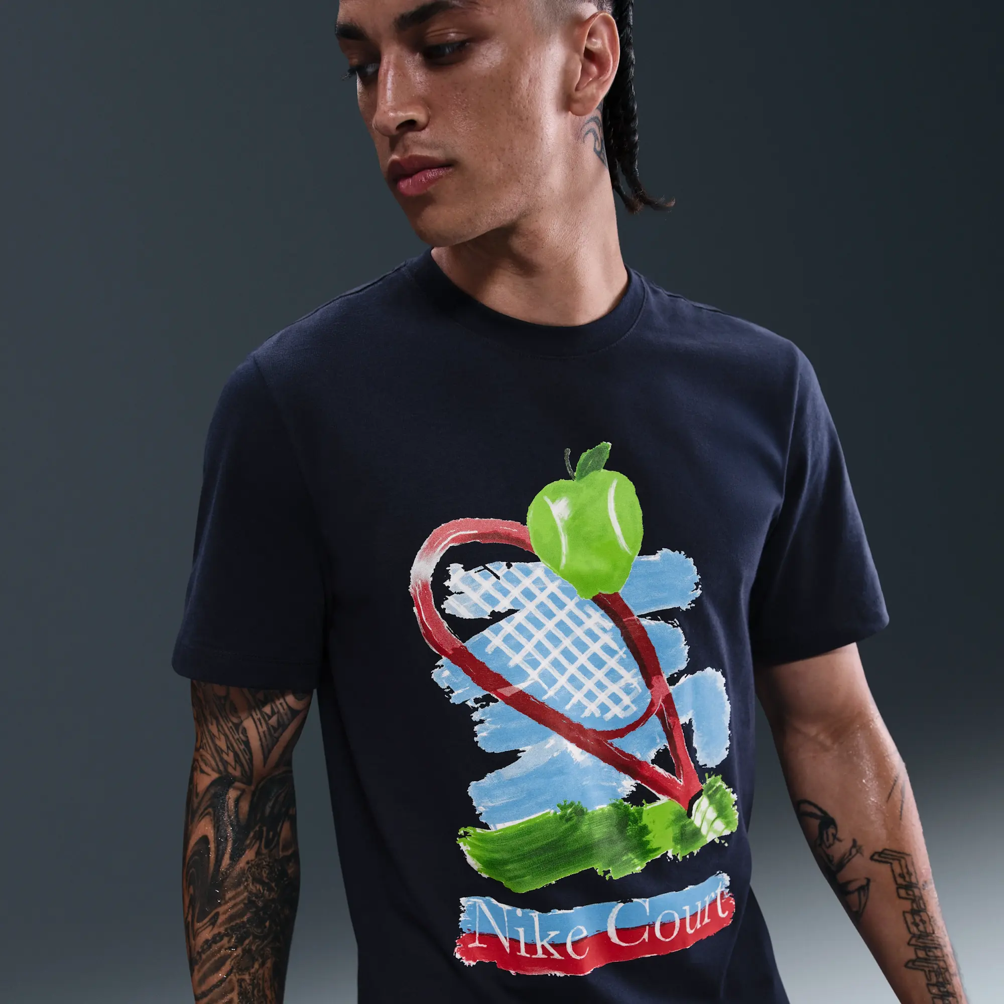 NikeCourt Men's Tennis T-Shirt - Blue - Cotton