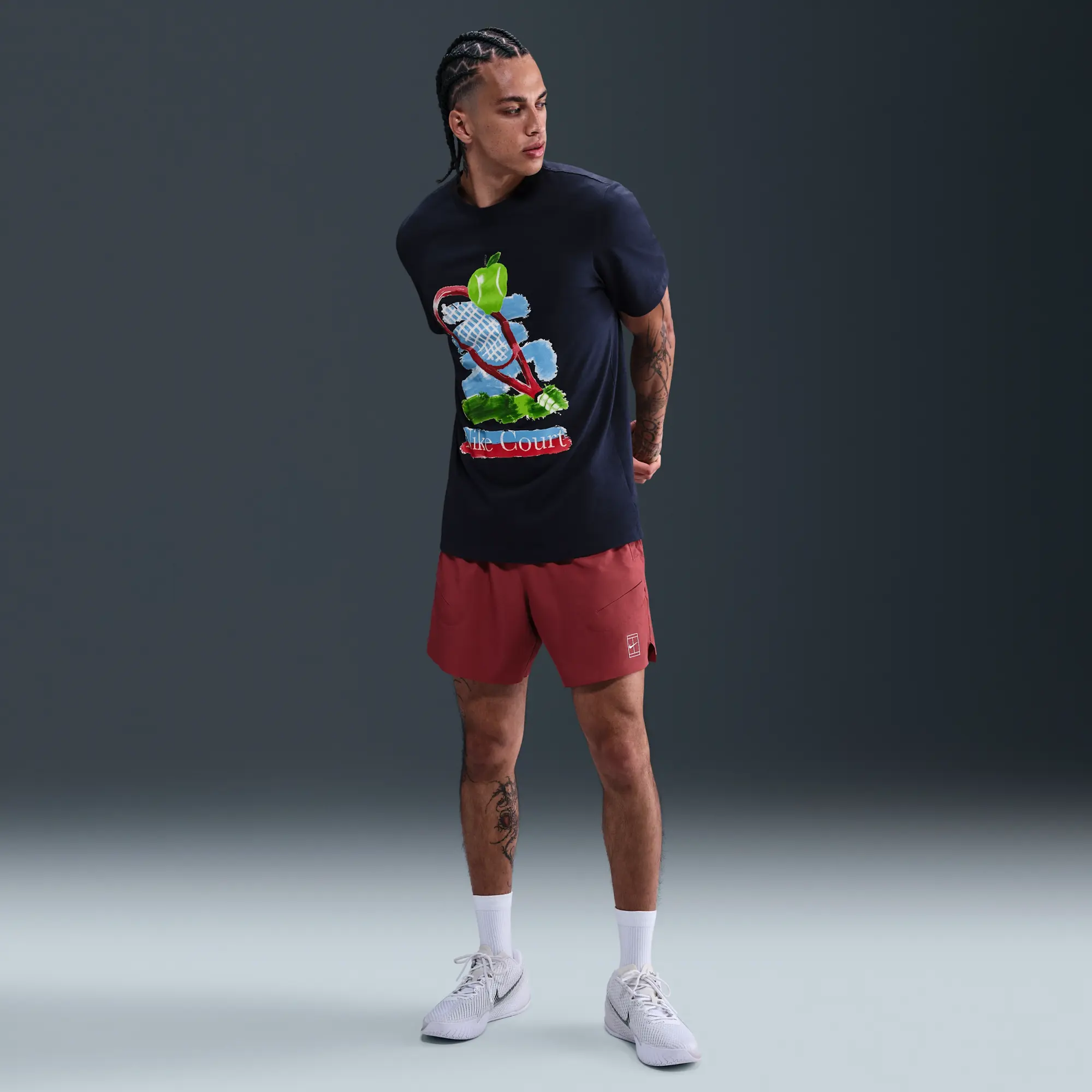 NikeCourt Men's Tennis T-Shirt - Blue - Cotton