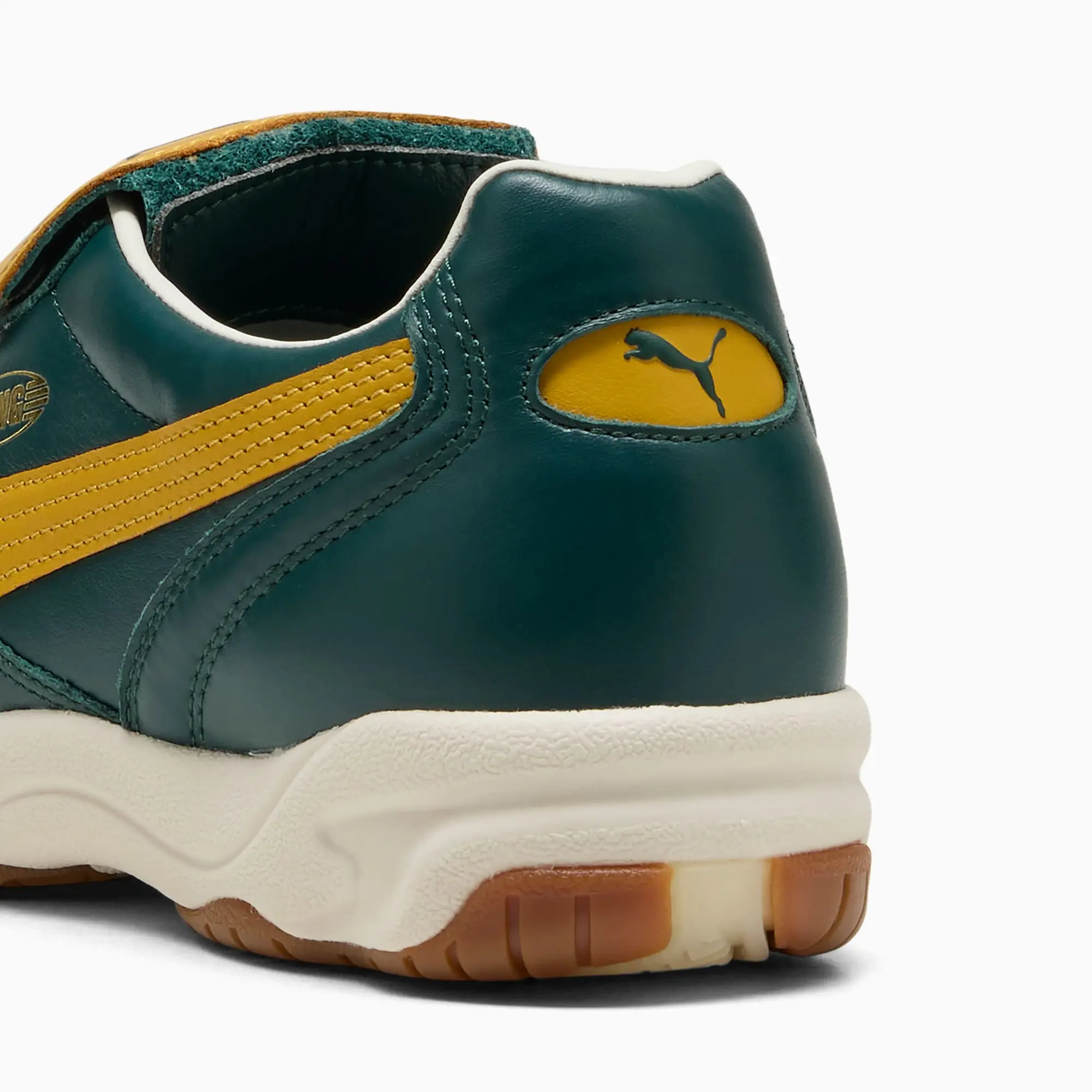 PUMA King Indoor Sneakers Unisex, Green Terrain/Archive Gold, size 10