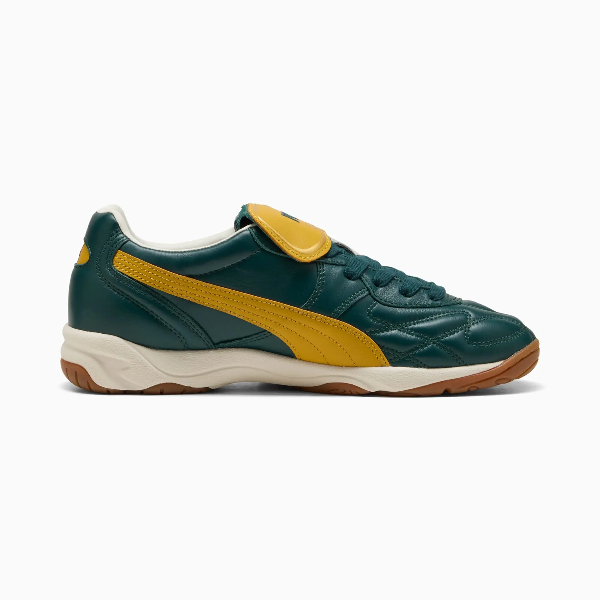 PUMA King Indoor Sneakers Unisex, Green Terrain/Archive Gold, size 10