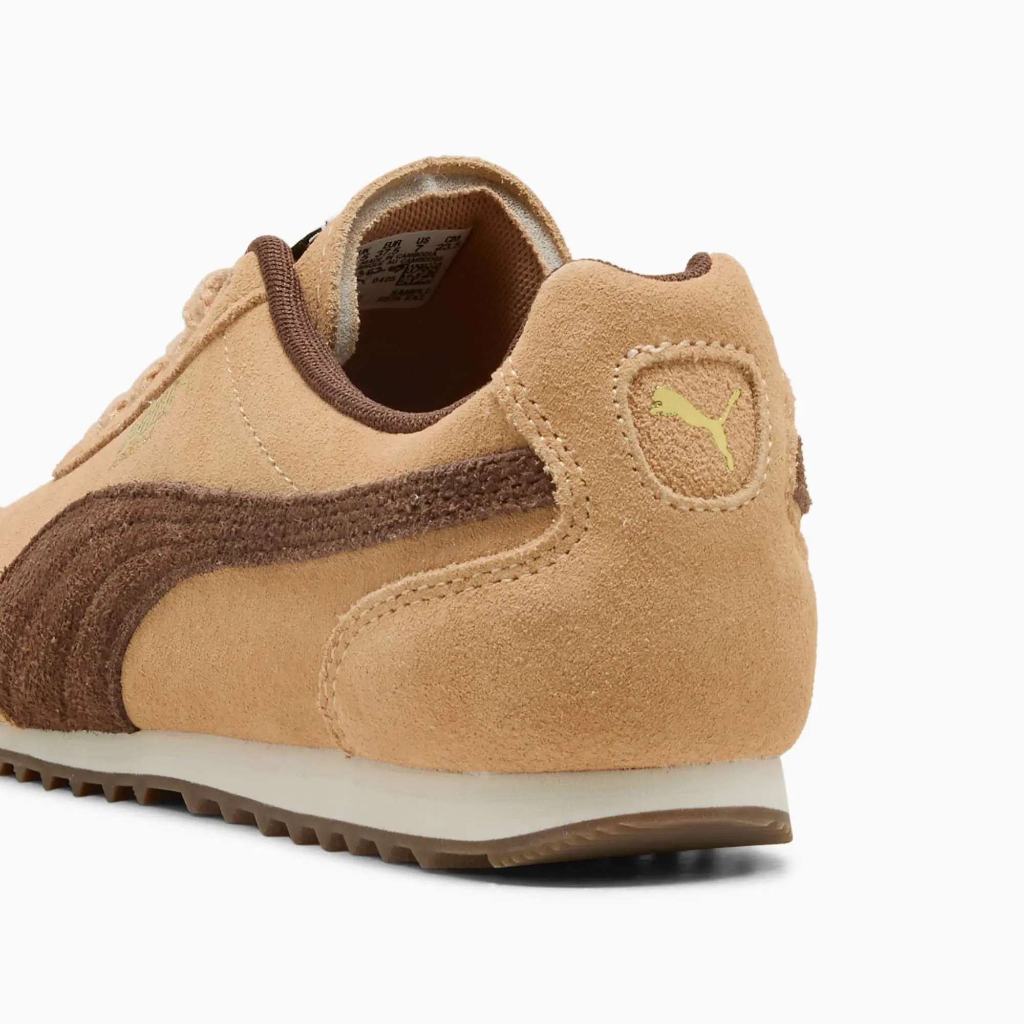 PUMA Arizona Suede Sneakers, Warm Beige/Chestnut Brown/Gold, size 10