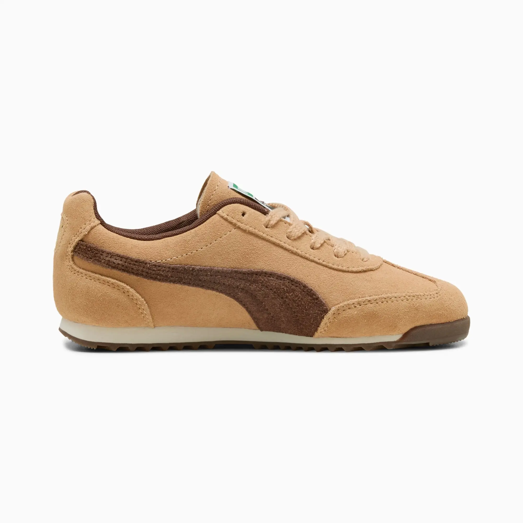 PUMA Arizona Suede Sneakers, Warm Beige/Chestnut Brown/Gold, size 10